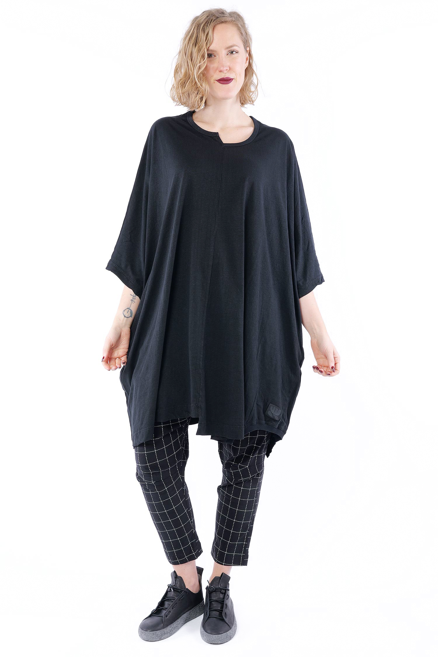 Oversize Leinentunika - Schwarz - 1263650905