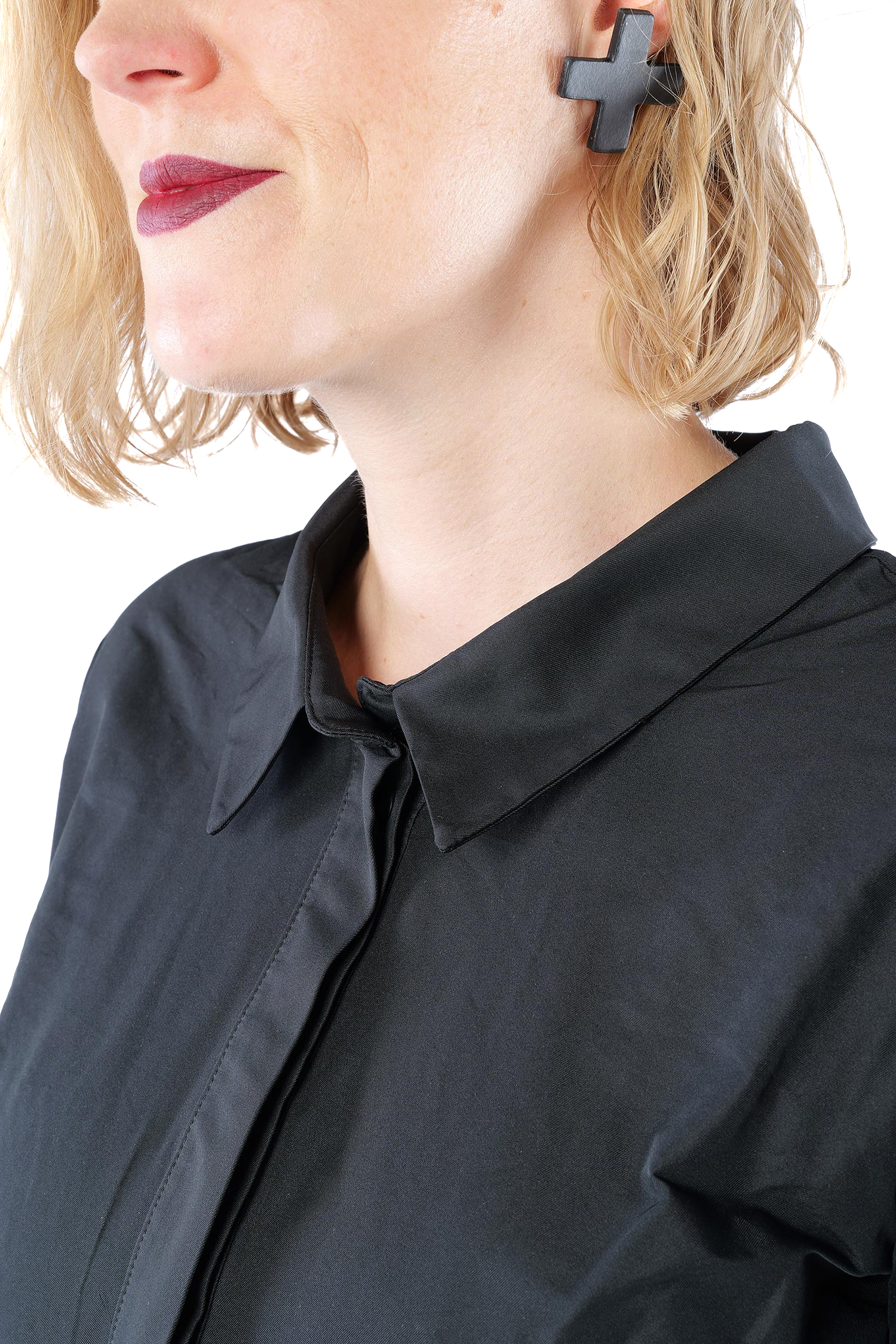 Taft Mantel-Kleid - Schwarz - 1162