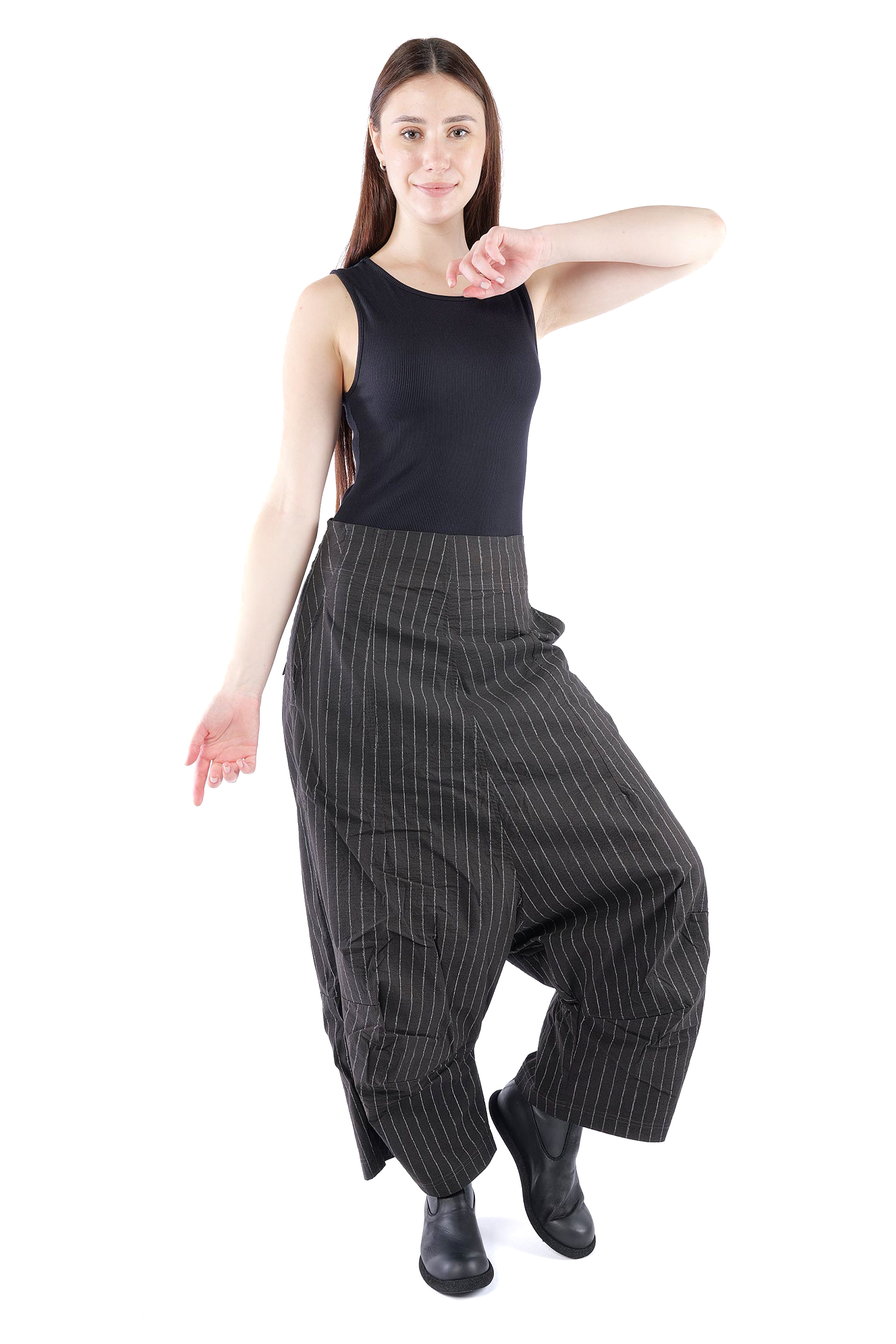 Weite Stretchhose - Umbra cloud stripe - 2261240104