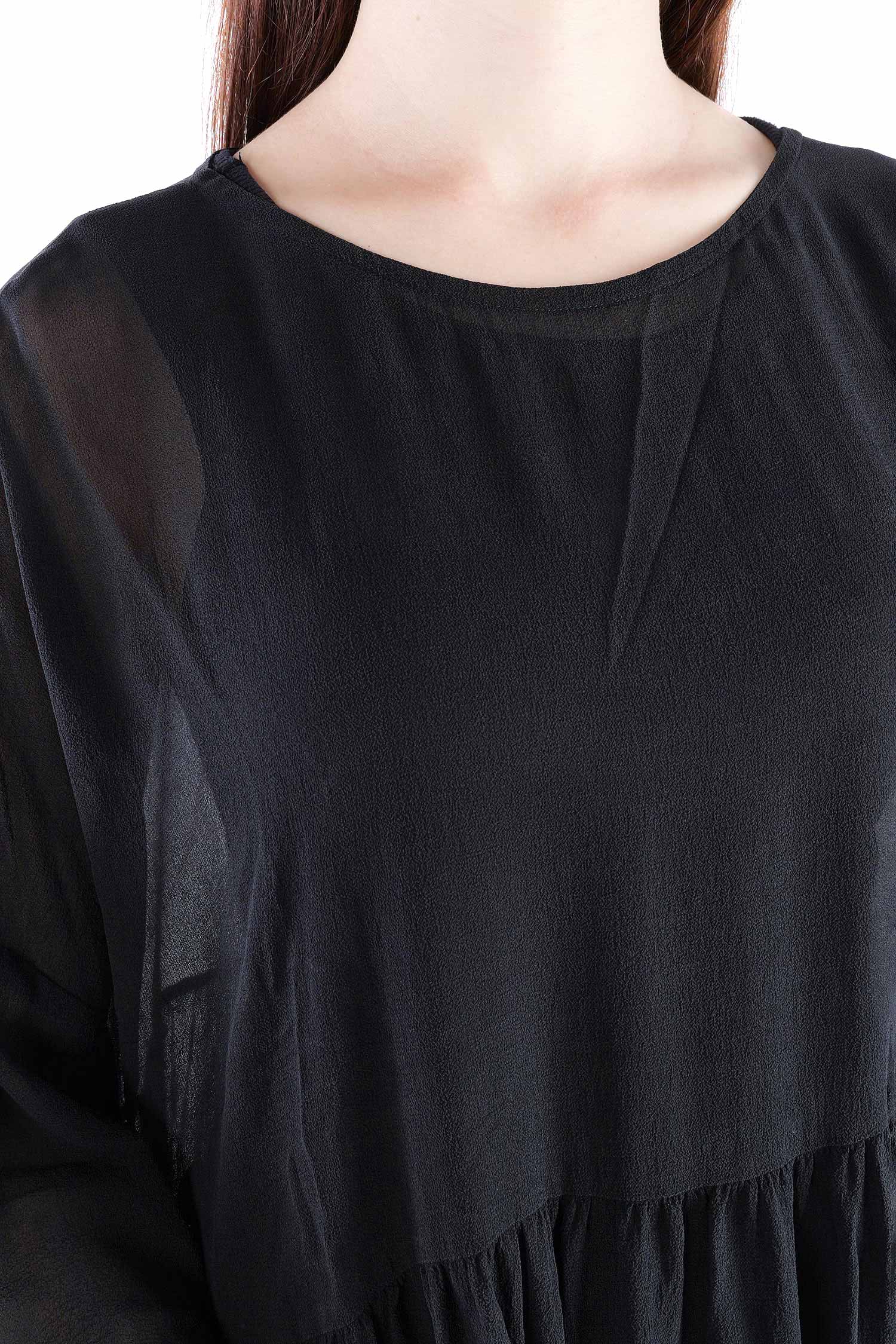 Oversize Seidenkleid - Schwarz - Meinsein