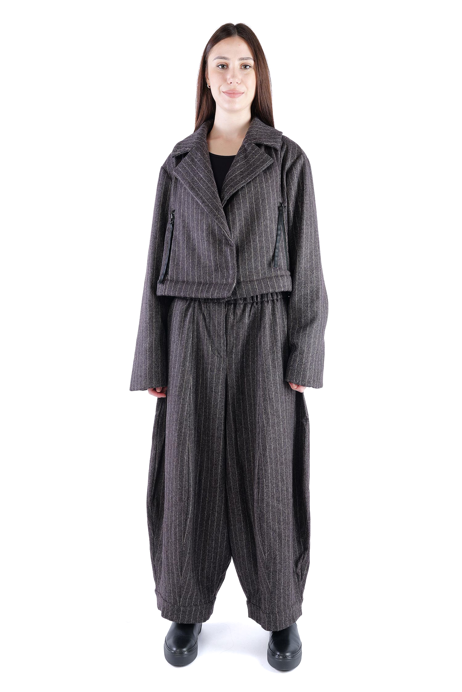 2-in-1 Wintermantel - Truffle striped woven/chocolate - Formers