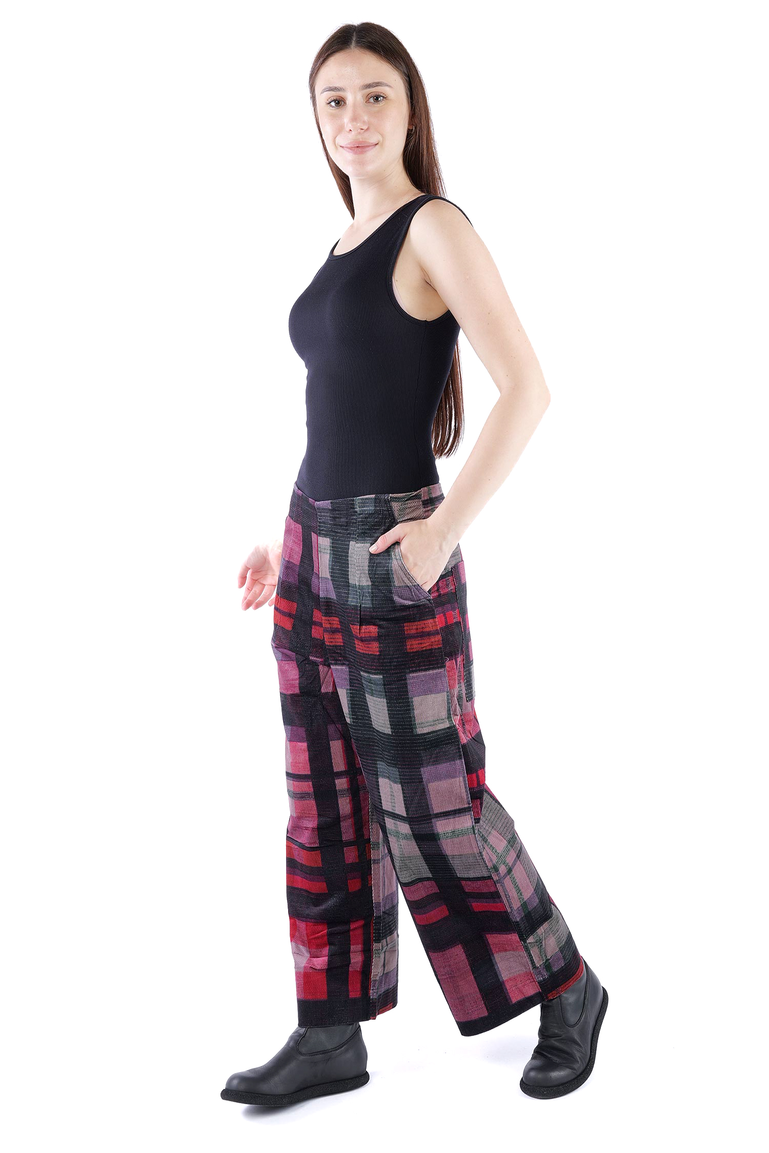 Feincord Culottes - Check multicolor - 2263230103