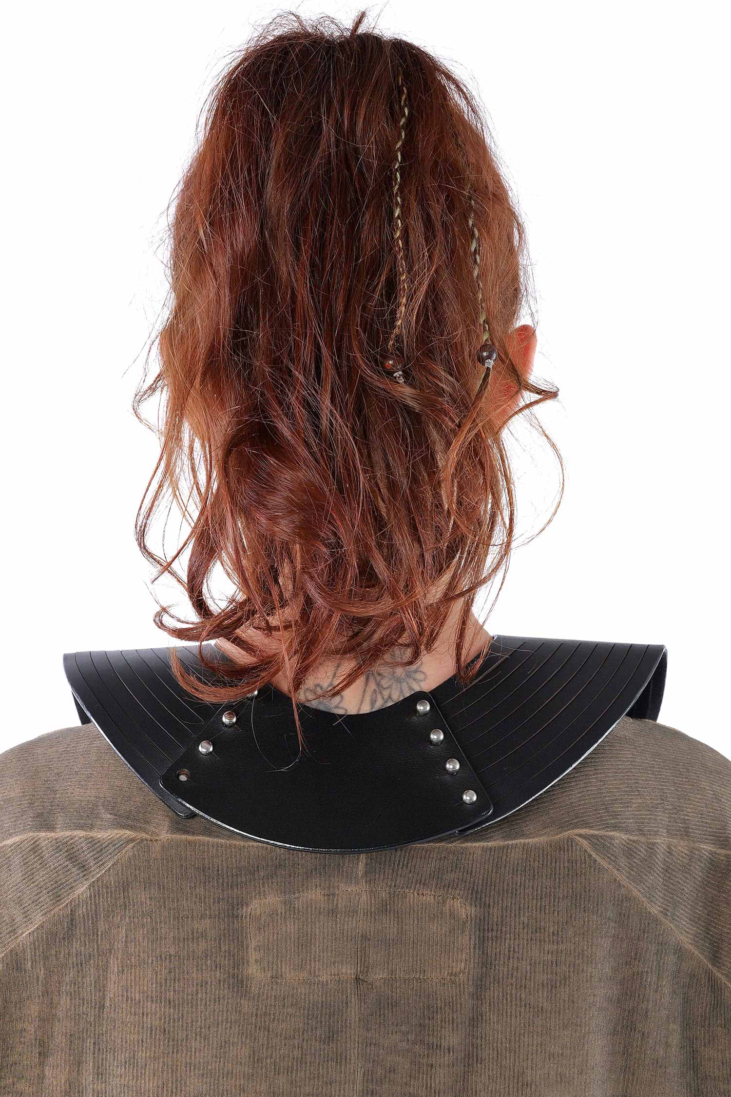 Leather necklace - black - NE15