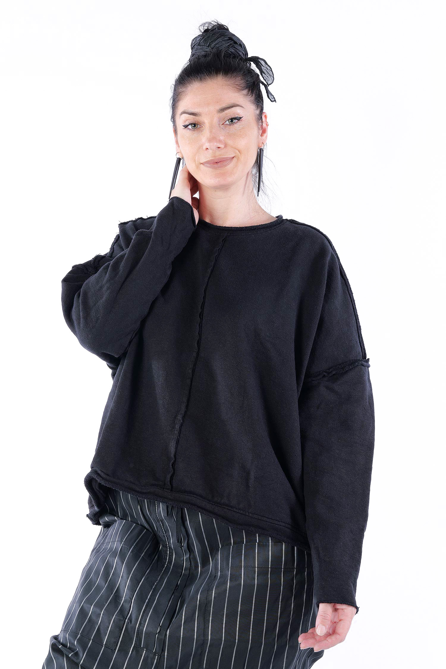 Hanfpullover - Schwarz - Quallied