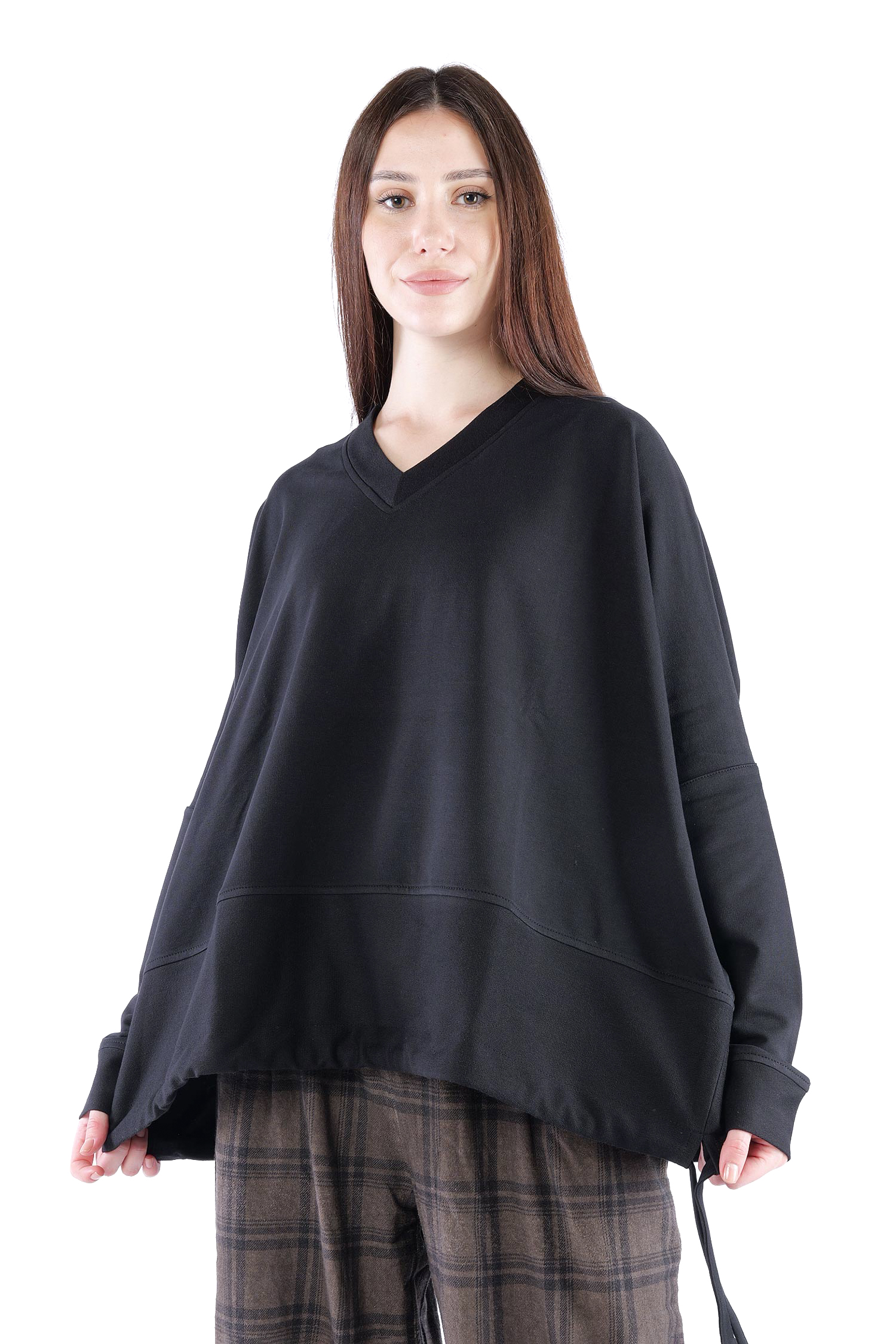 Oversize Sweatpullover - Schwarz - 26.2-KHF116