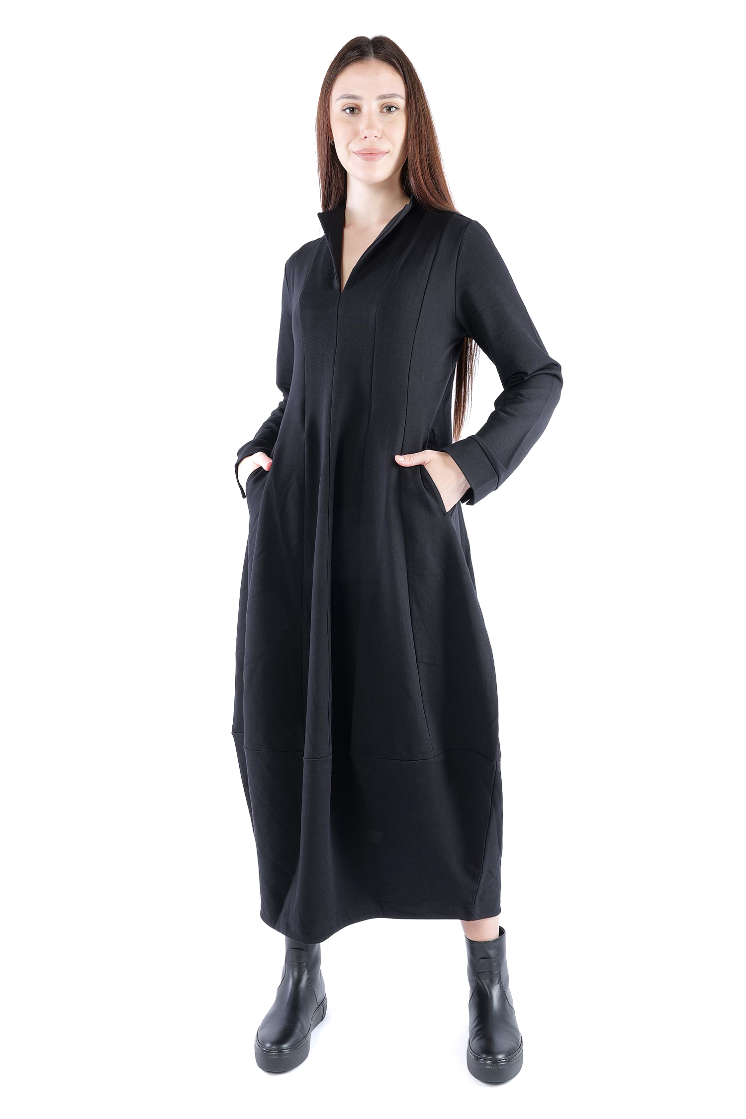 Tulpiges Sweatkleid - Schwarz - 26.2-KHF120