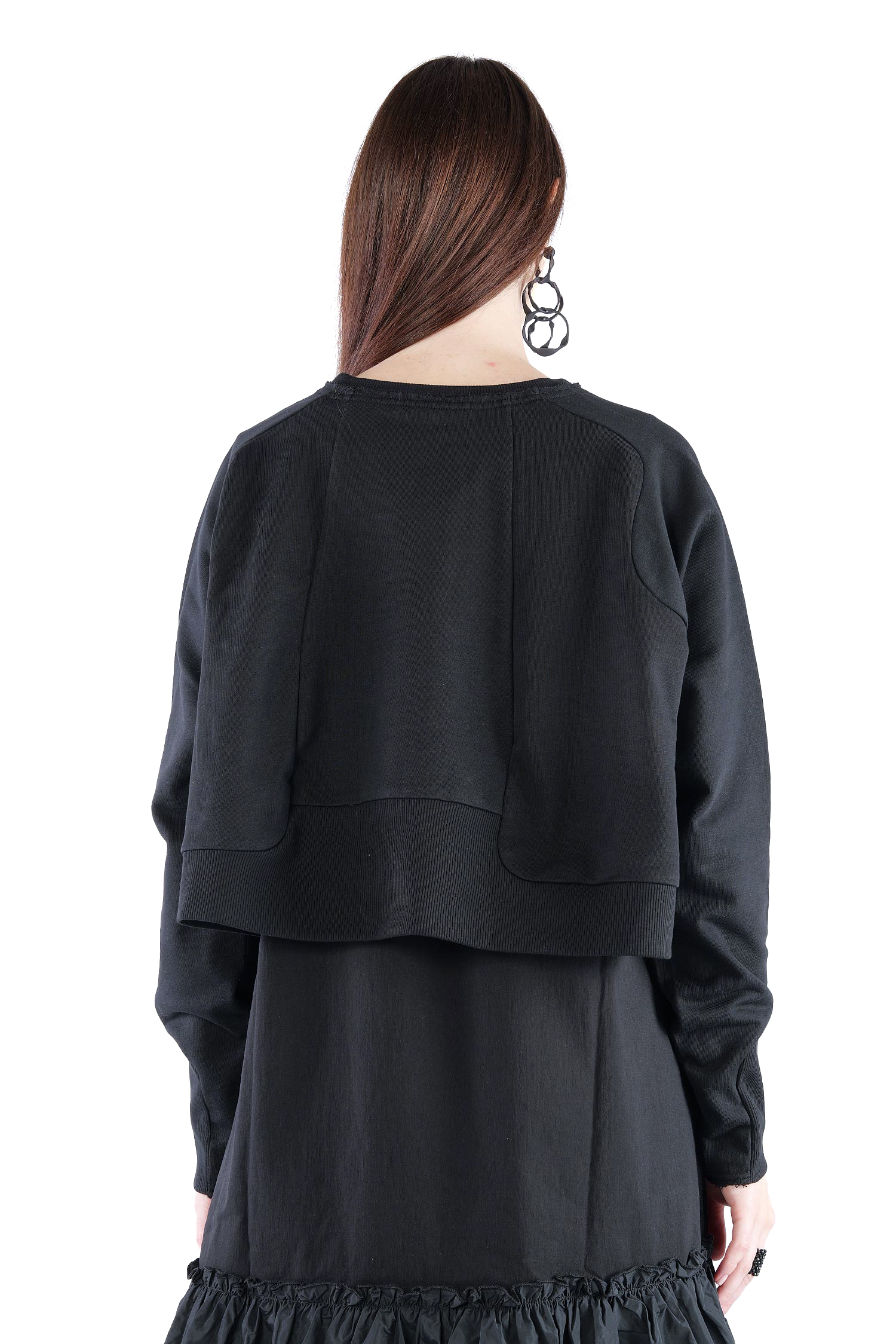 Kurzer Sweatpullover - Black print - 2137