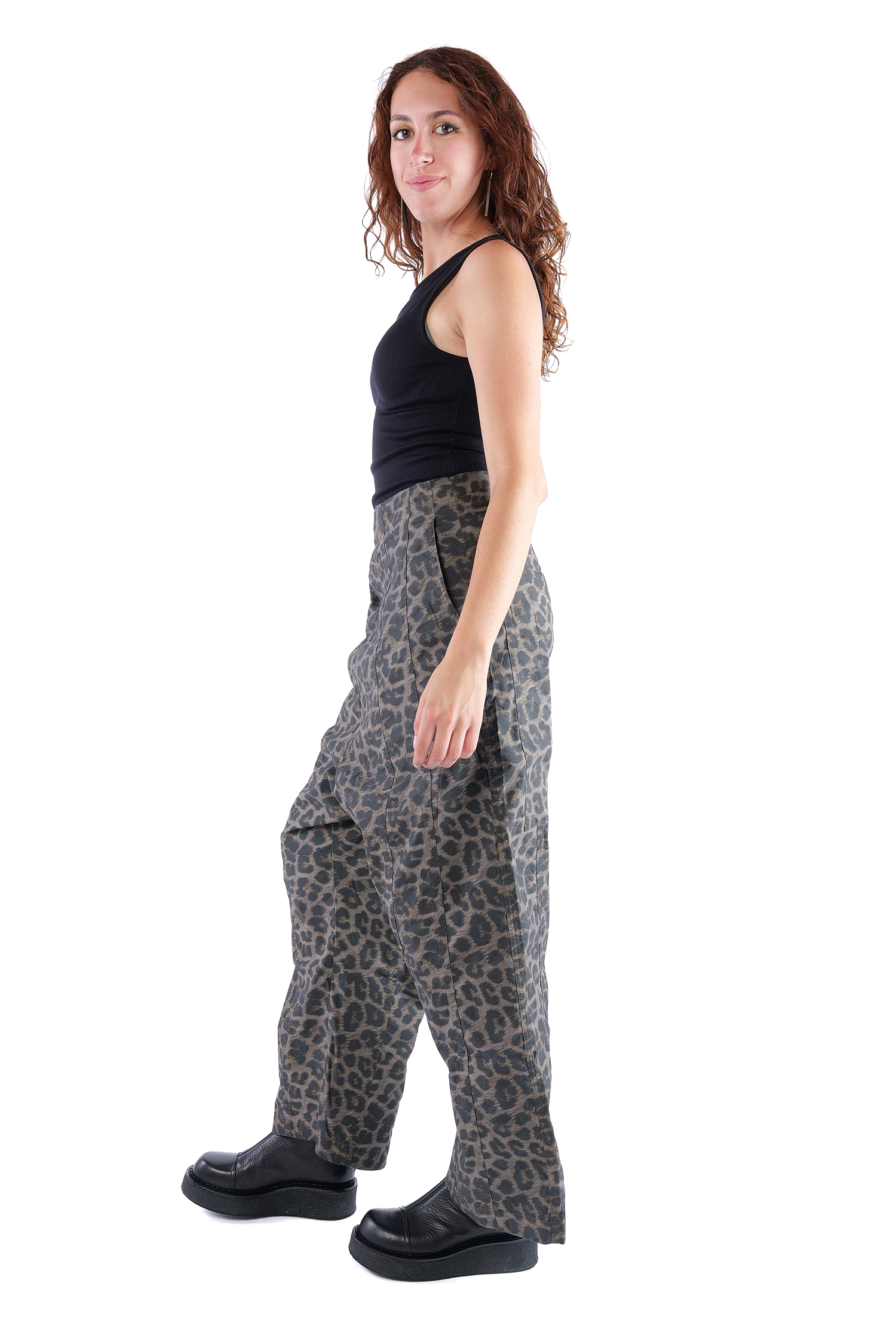 Weite Stretchhose - Leo black cloud - 2261390106