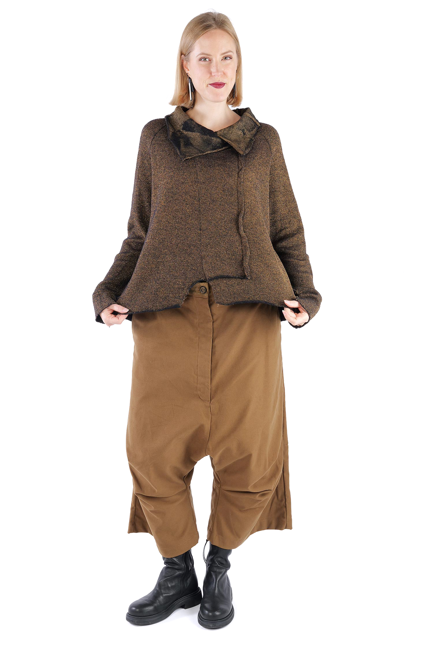 Oversize Wollpullover - Black gold - 2261680703