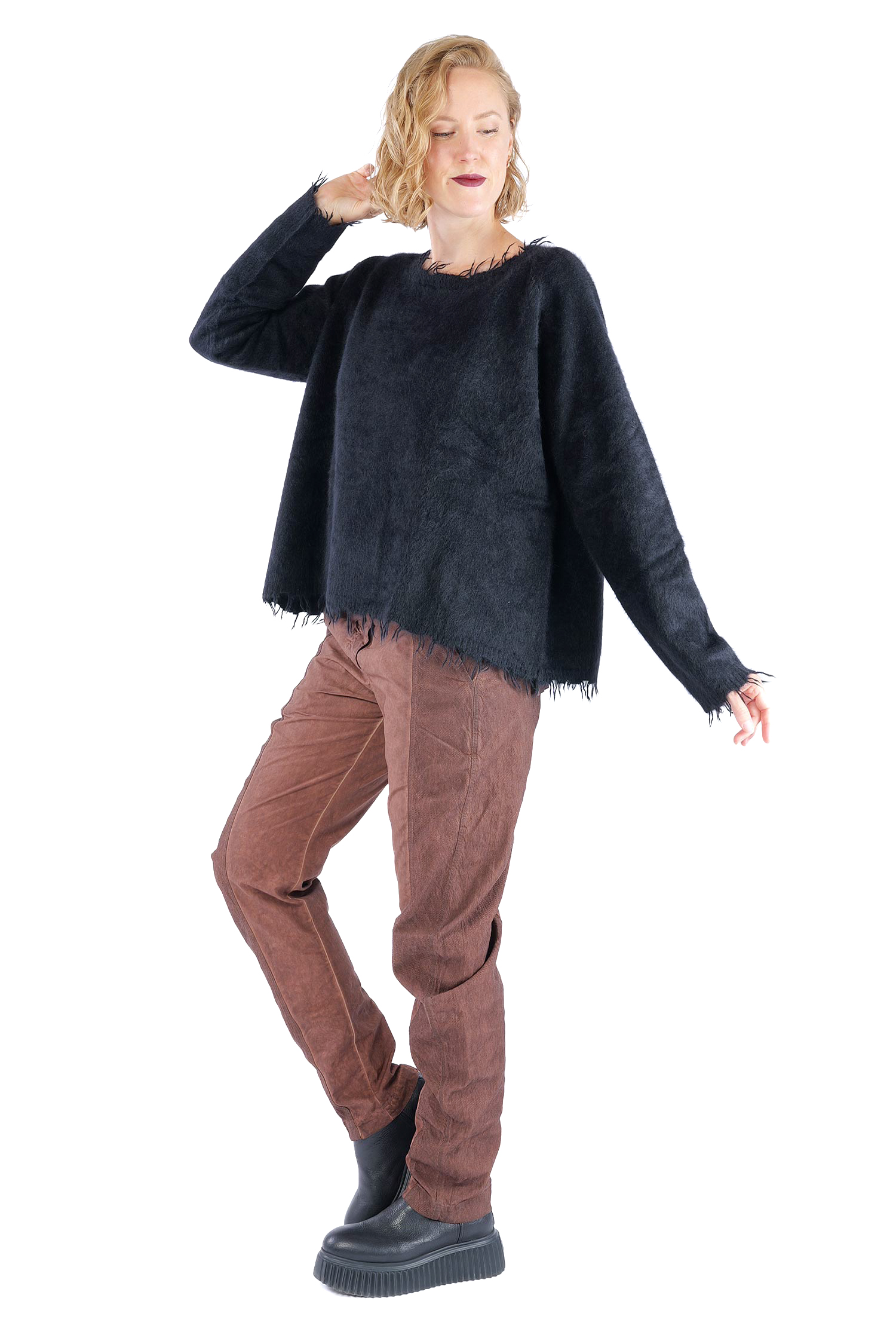Oversize Strickpullover - Schwarz - 2262440710