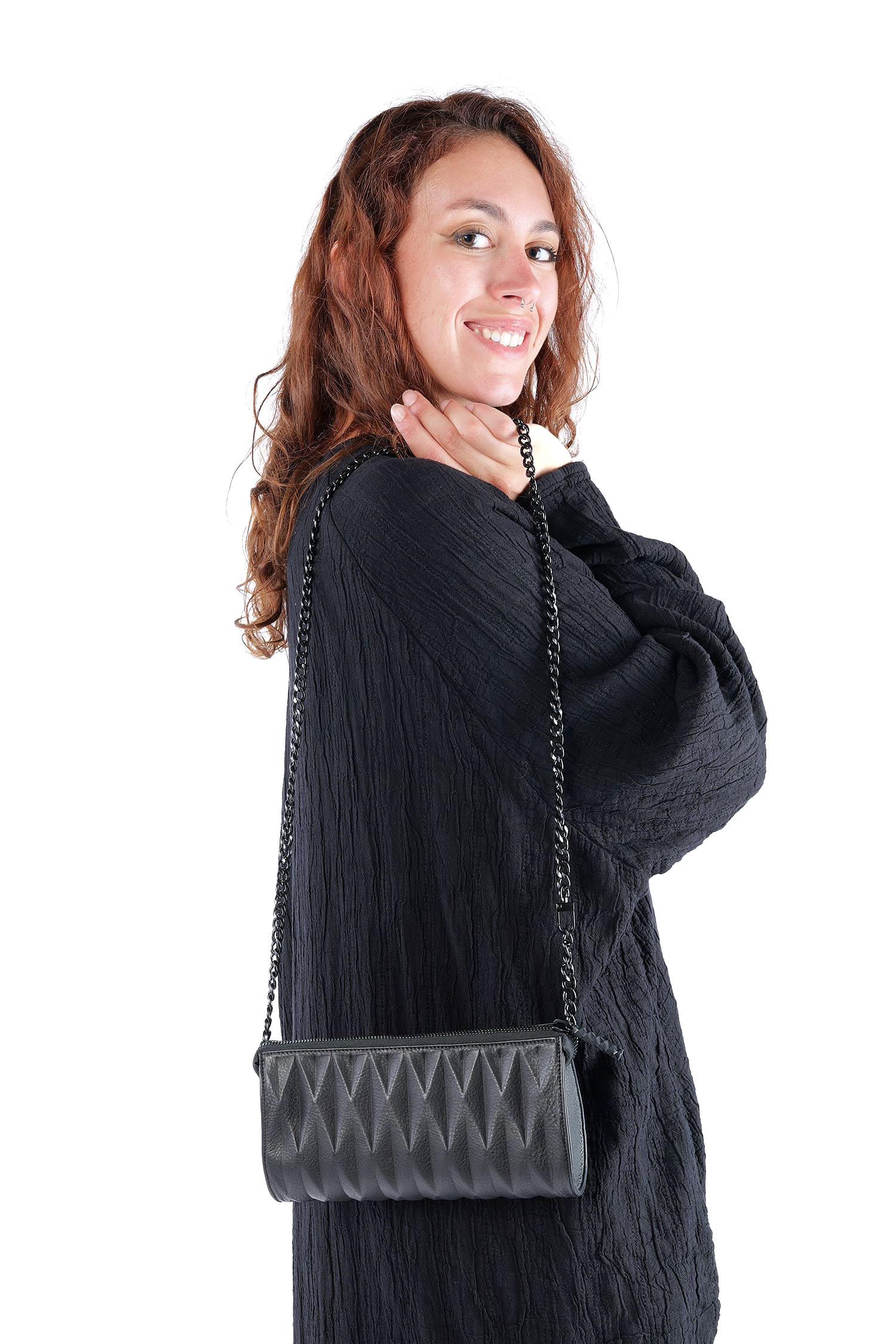 Leder Clutch - Schwarz - Clutch Bag