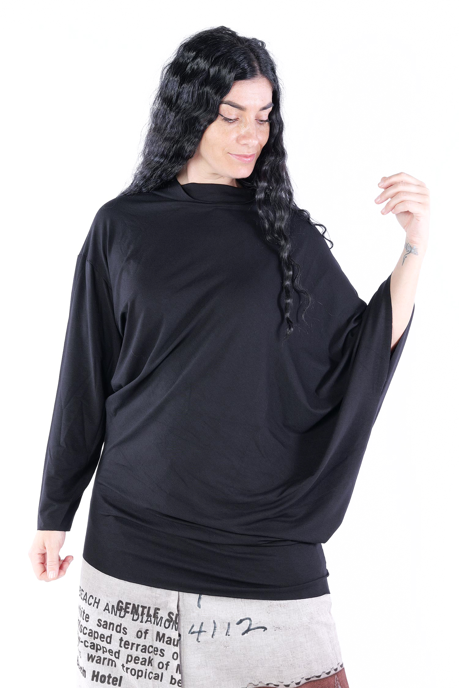 Asymmetrisches Oberteil - Schwarz - 25545