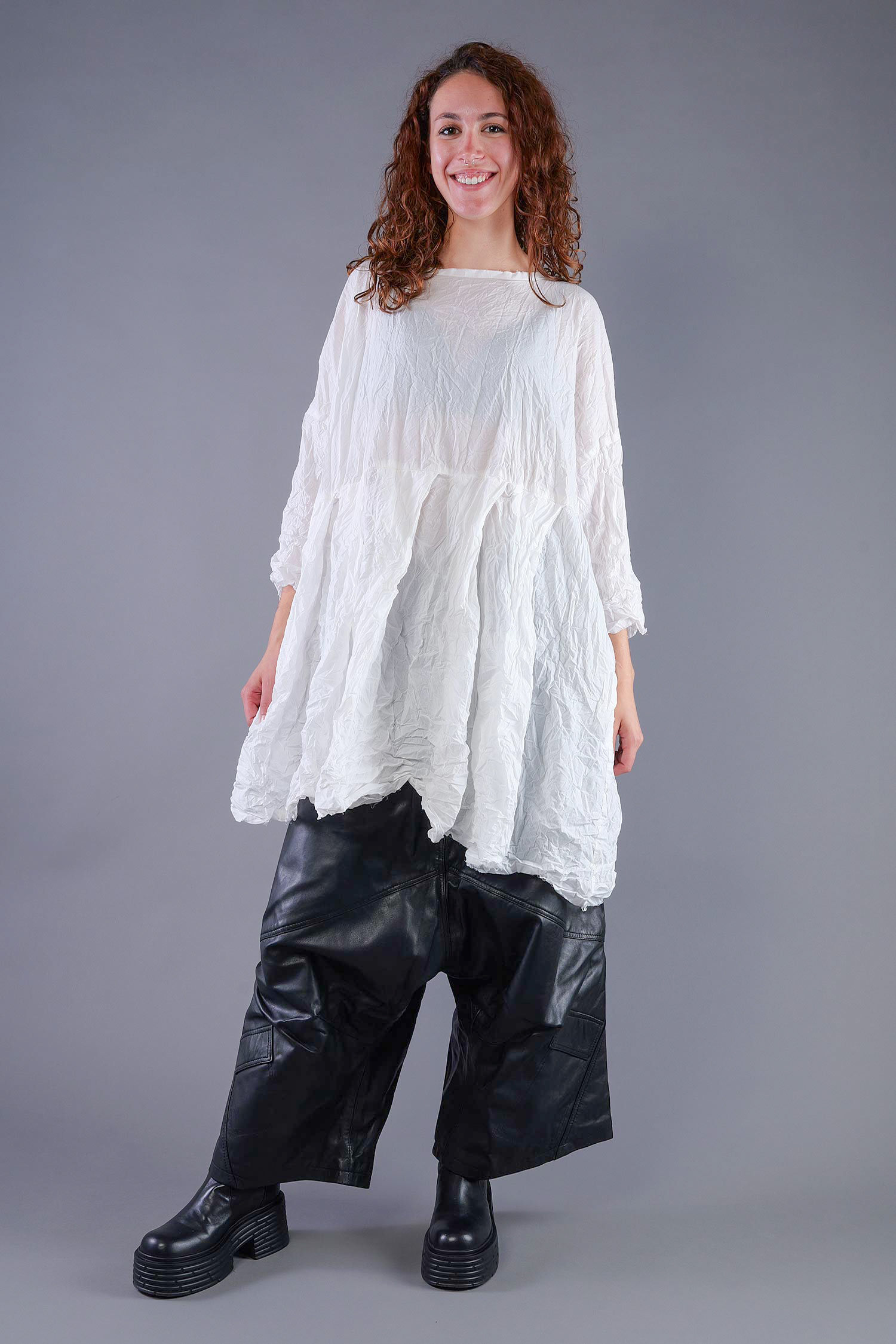 Falten Tunika - Schnee - Slowgold
