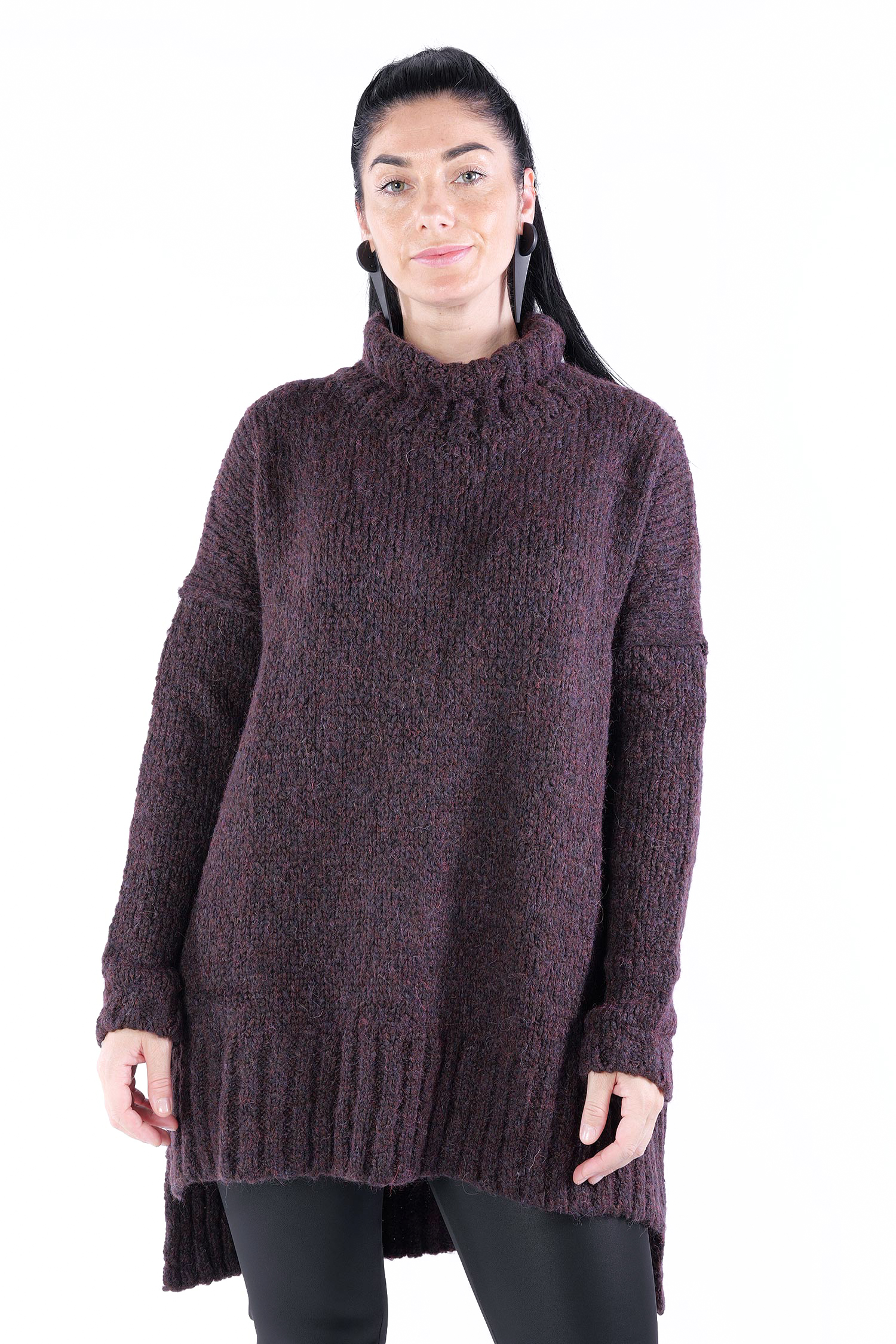 Grobstrick Pullover - Smoke burgundy - Colie