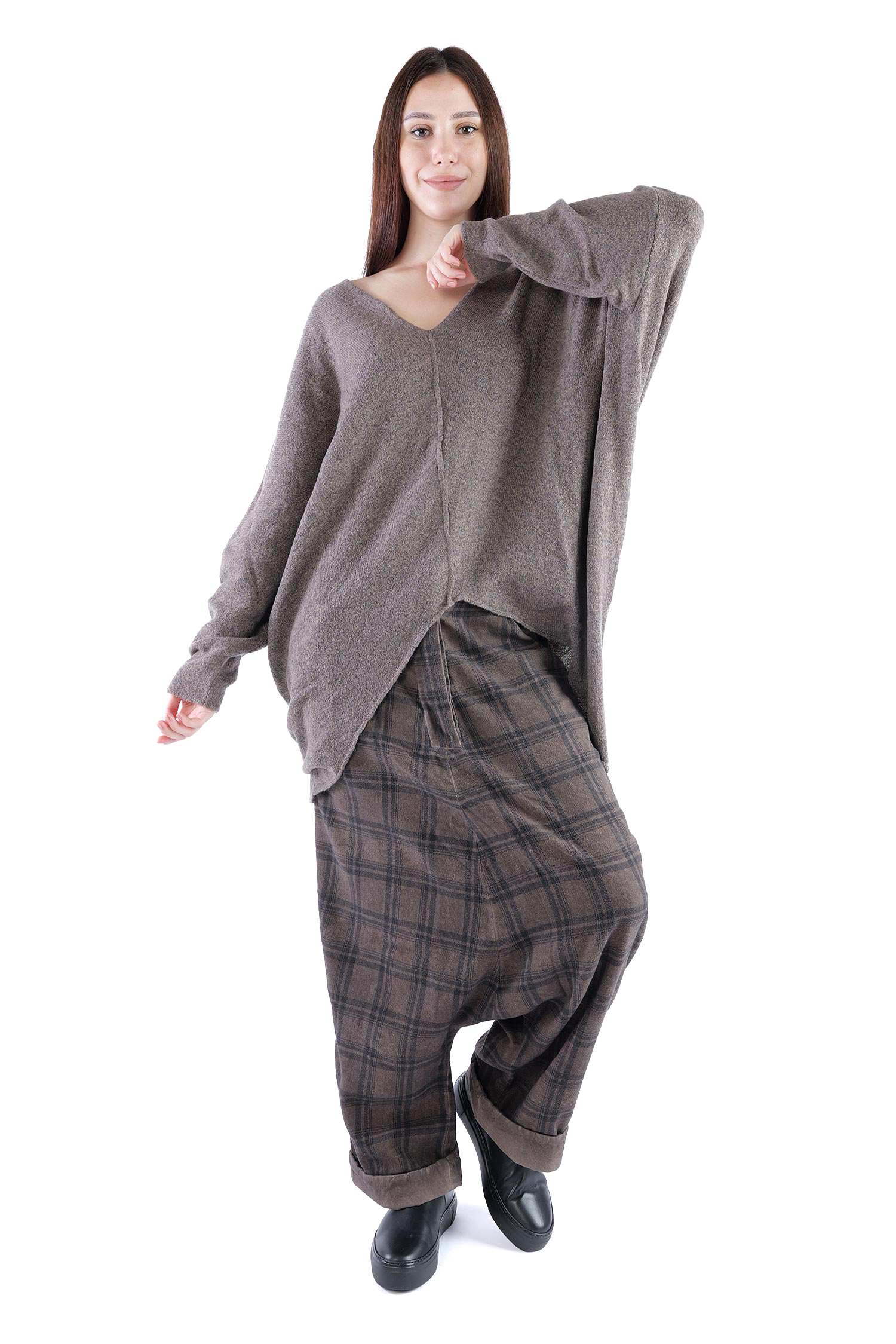 Feinstrick Pullover - Faded brown - Jojo