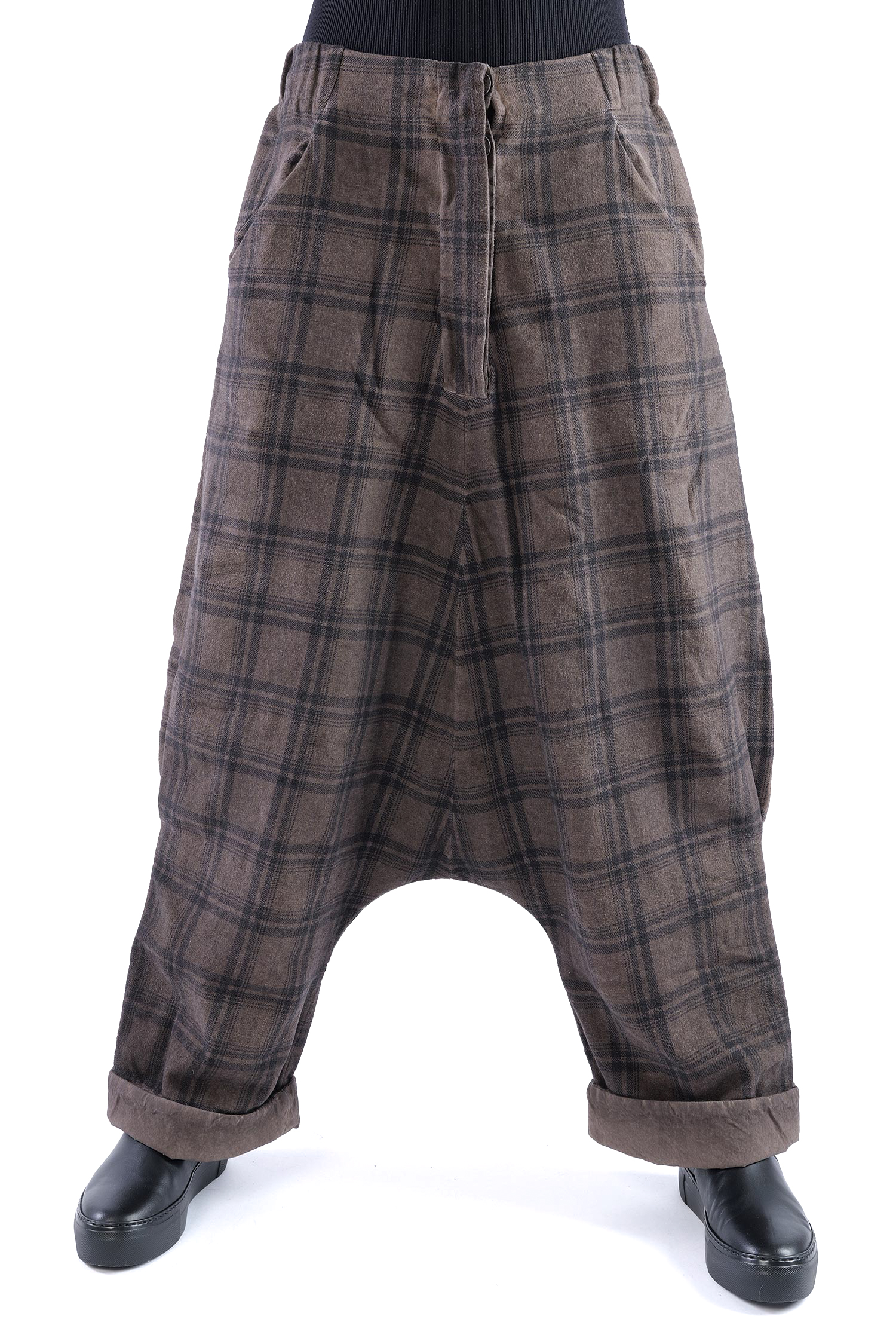 Flanell Hose - Truffle old dye check - Glano