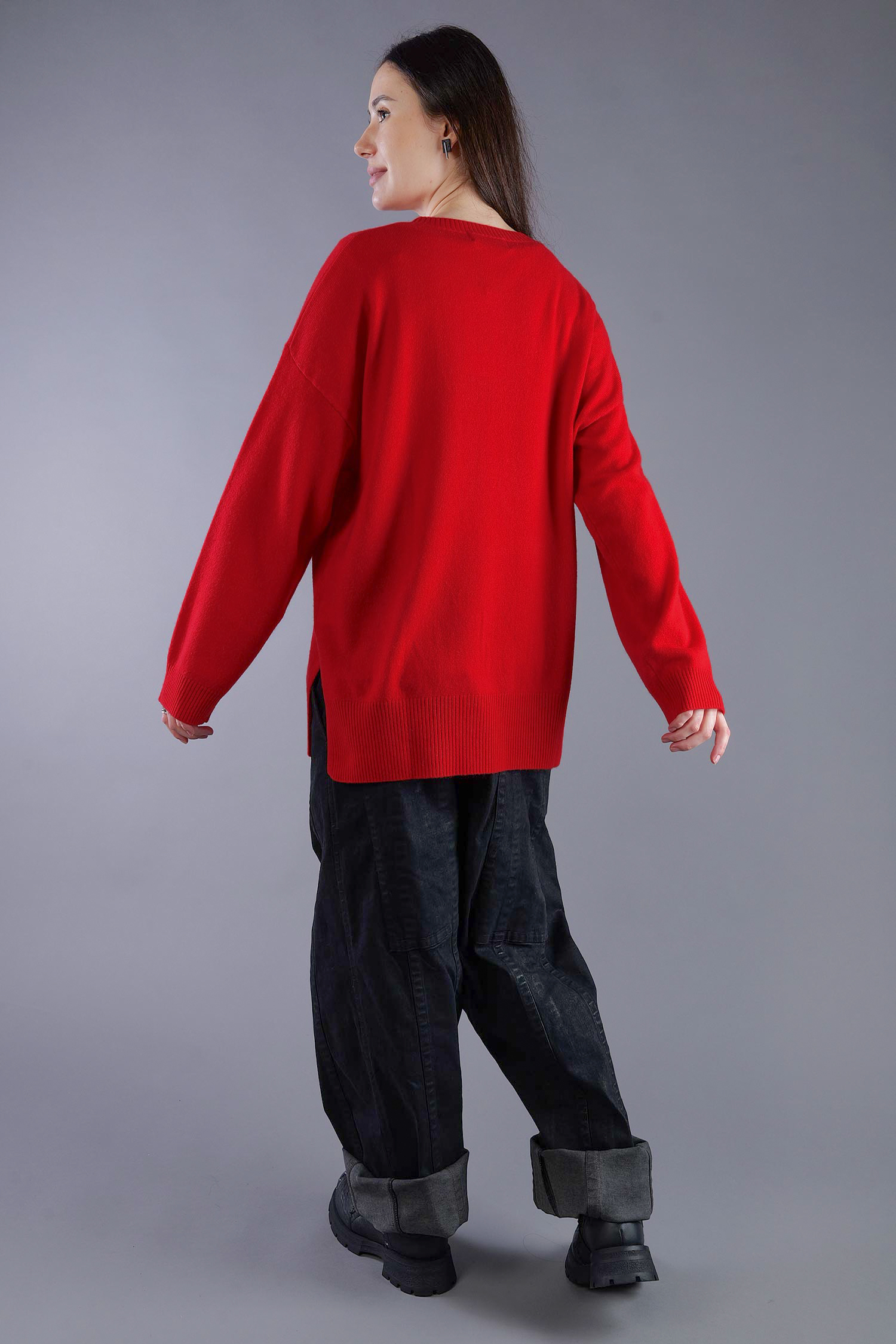 Kaschmir Pullover - Rhubarb Red - 24116A