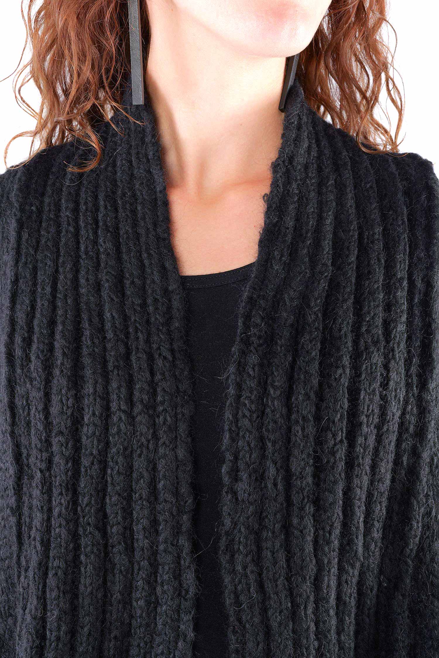 Grobstrick Jacke - Schwarz - Watts