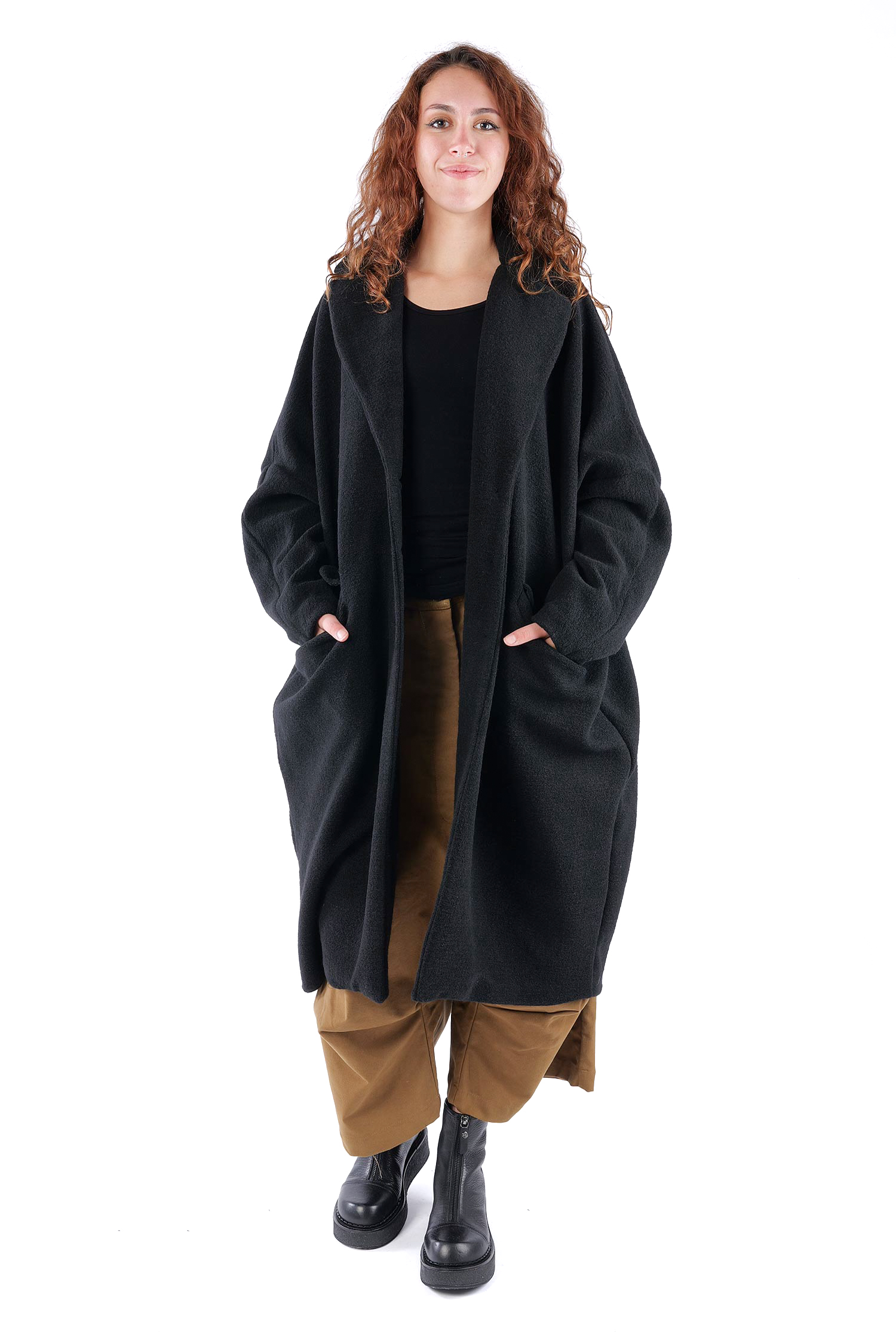 Oversize Wintermantel - Schwarz - S491