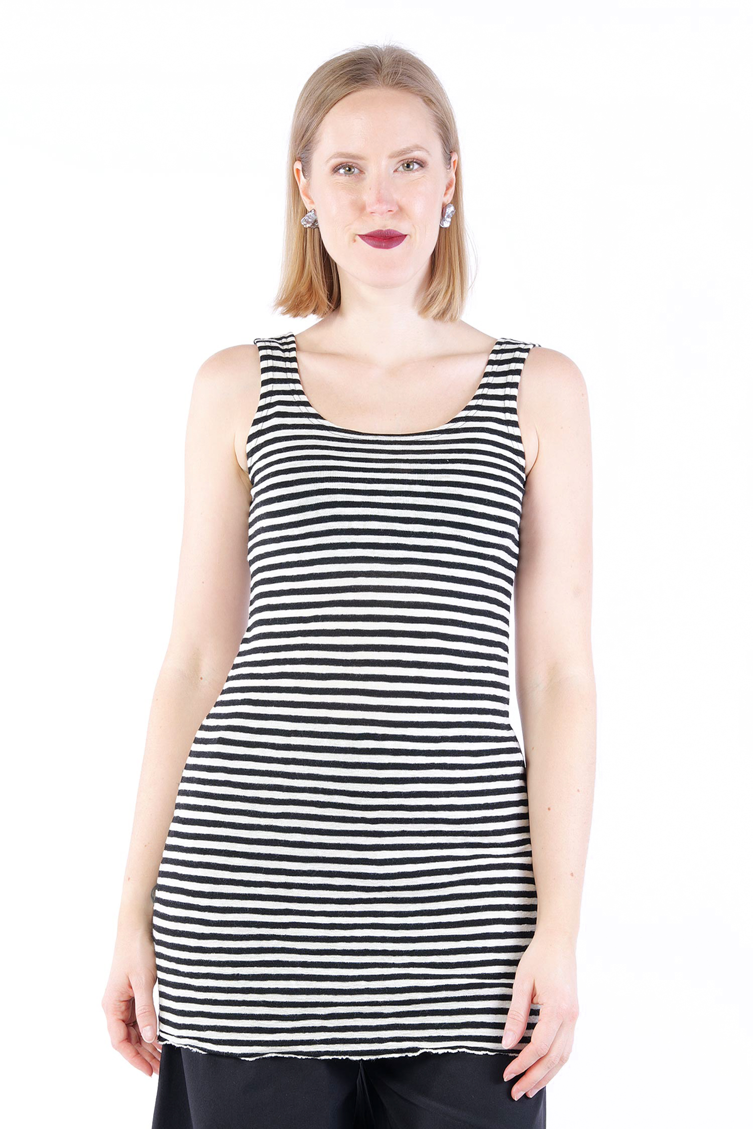 Merino Top - White-Black - 6014