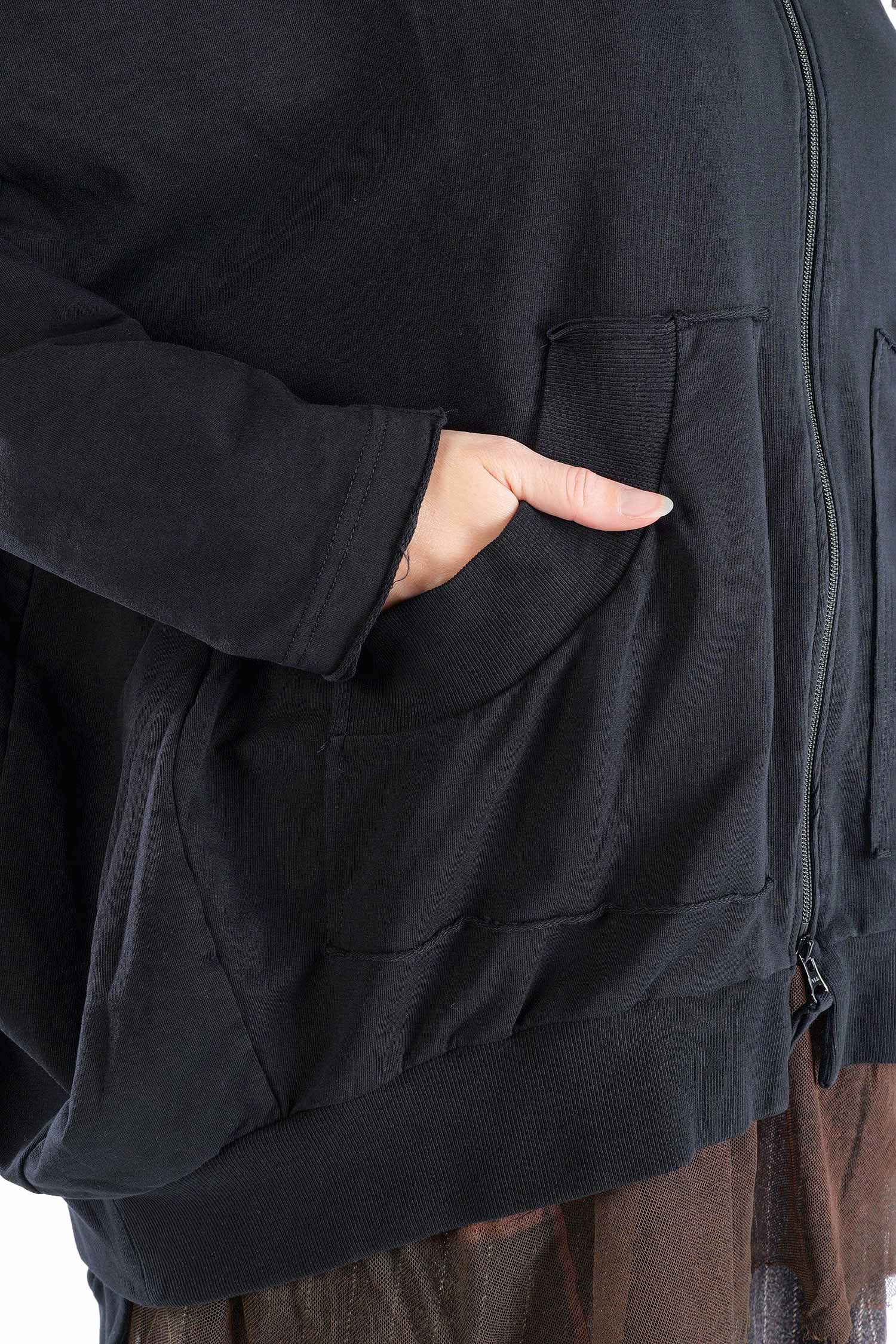Oversize Sweatjacke - Schwarz - 2263251102