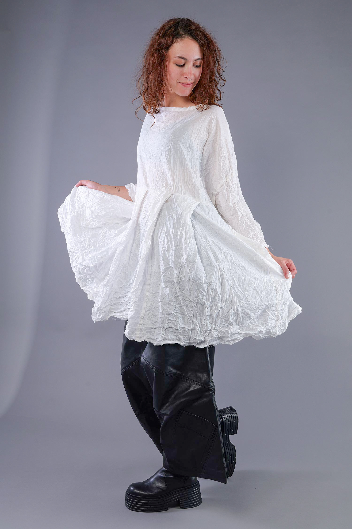 Falten Tunika - Schnee - Slowgold