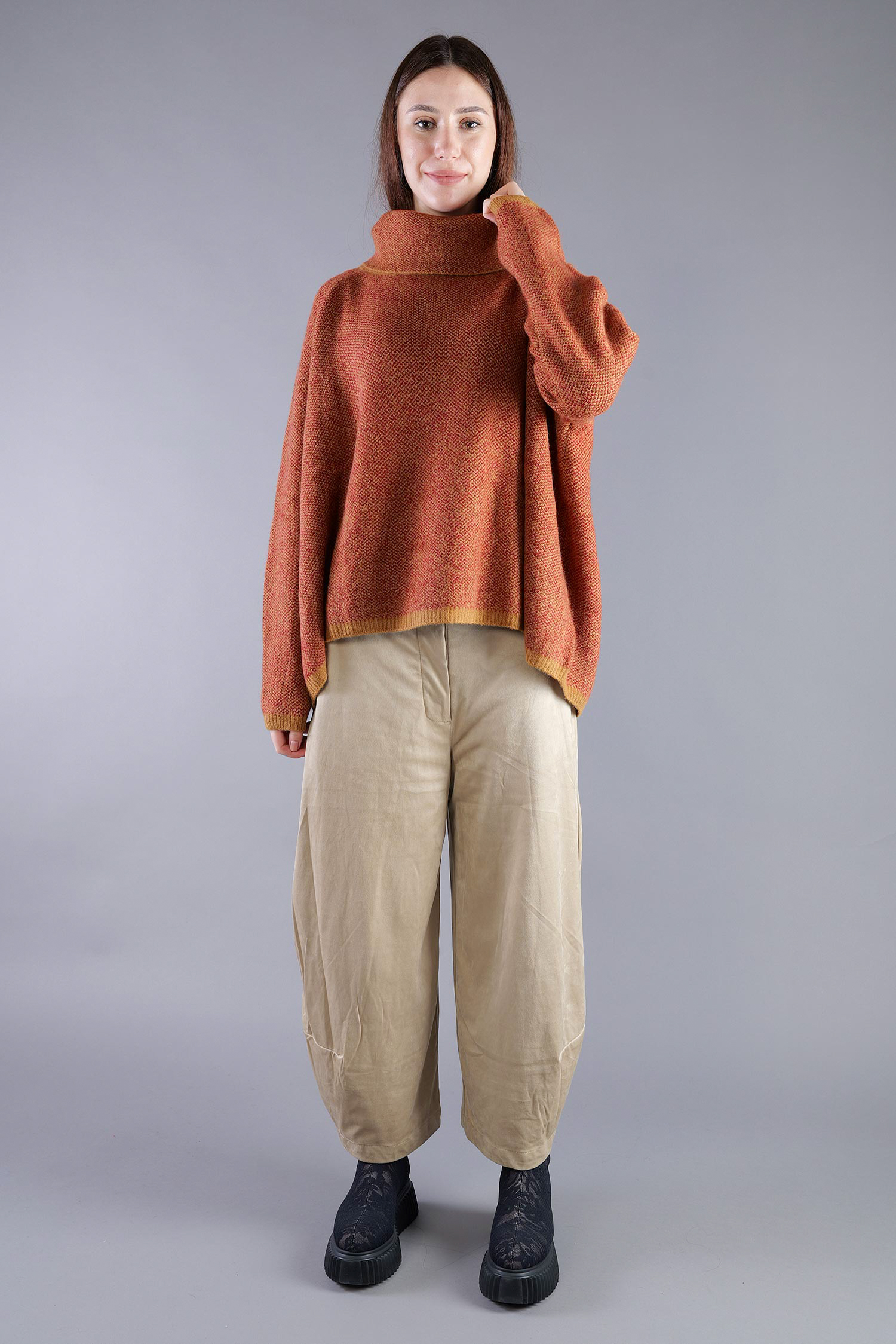 Strickpullover - Bronze lava jacquard - 2263270702