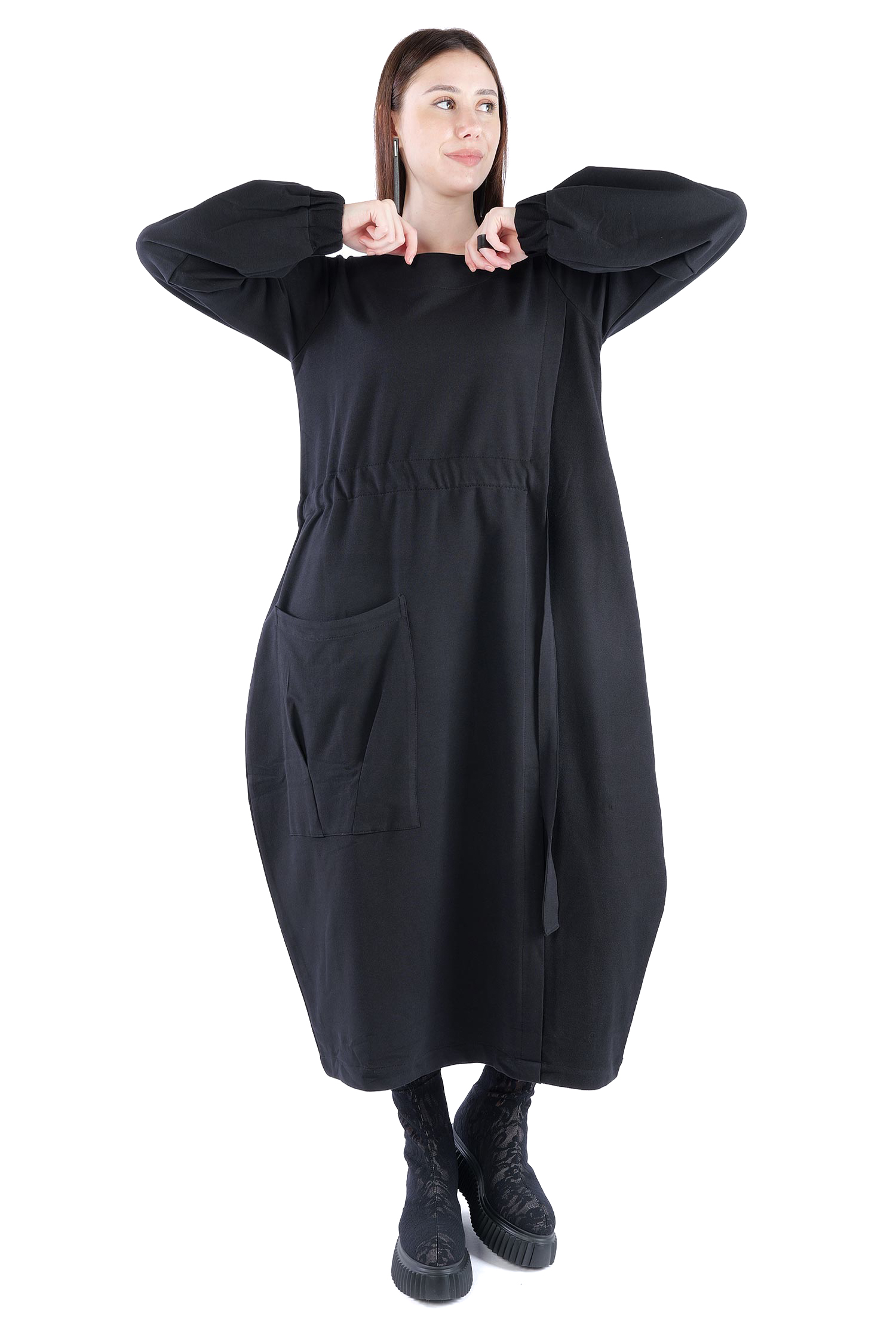 Asymmetrisches Kleid - Schwarz - 26.2-KHF108