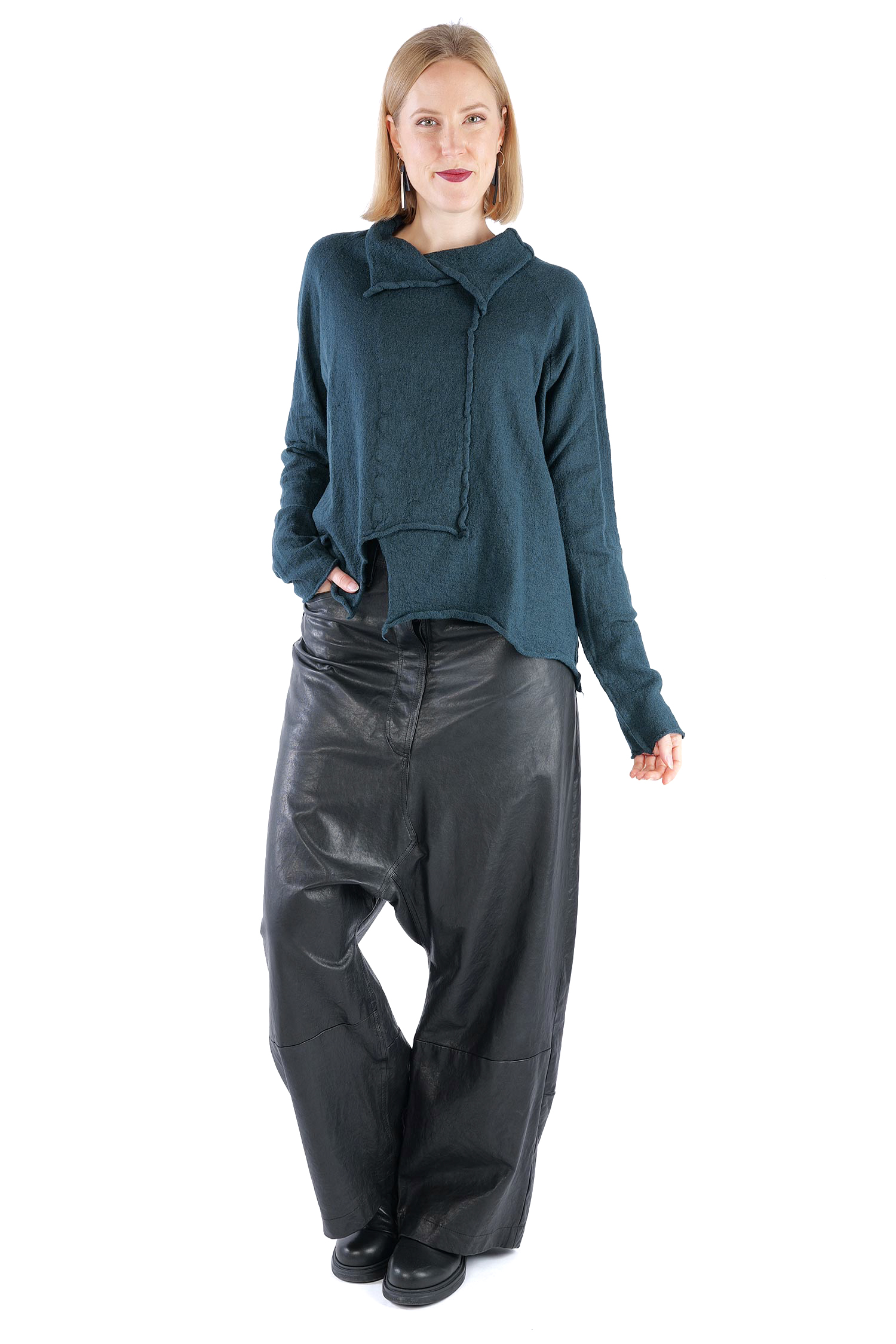 Oversize Wollpullover - Petrol - 2261680713