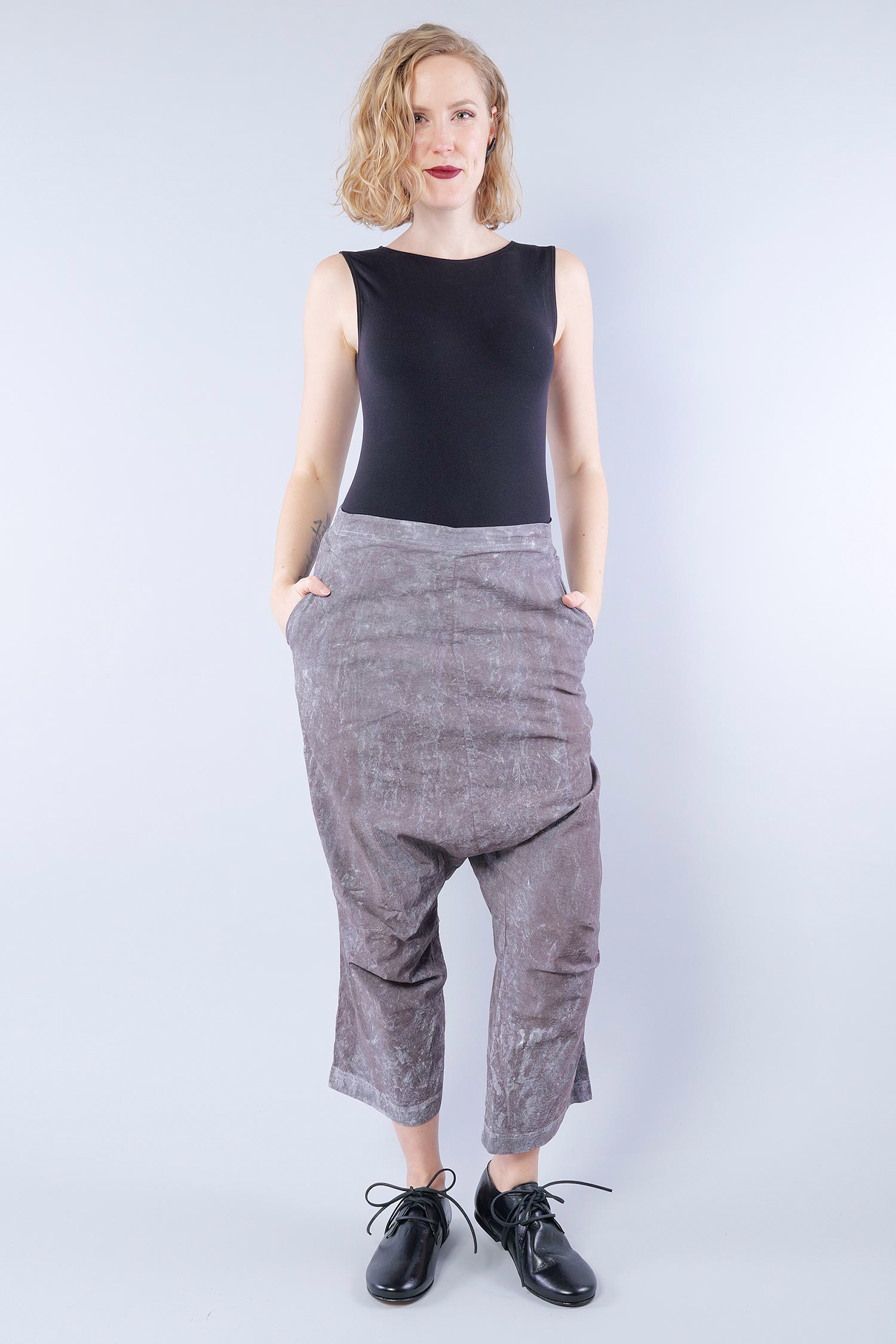 Stretchhose mit tiefem Schritt - Amber fog - 1262240112