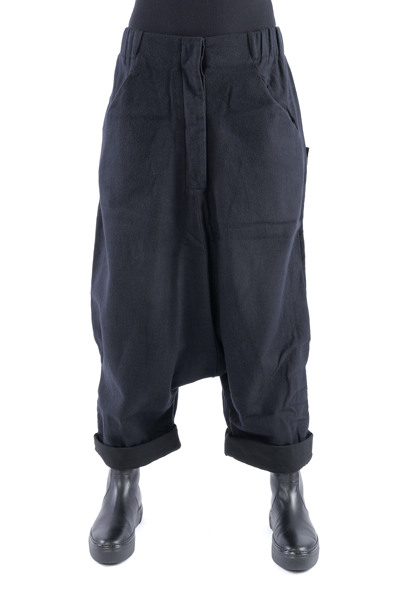 Flanell-Hose - Schwarz - Glano