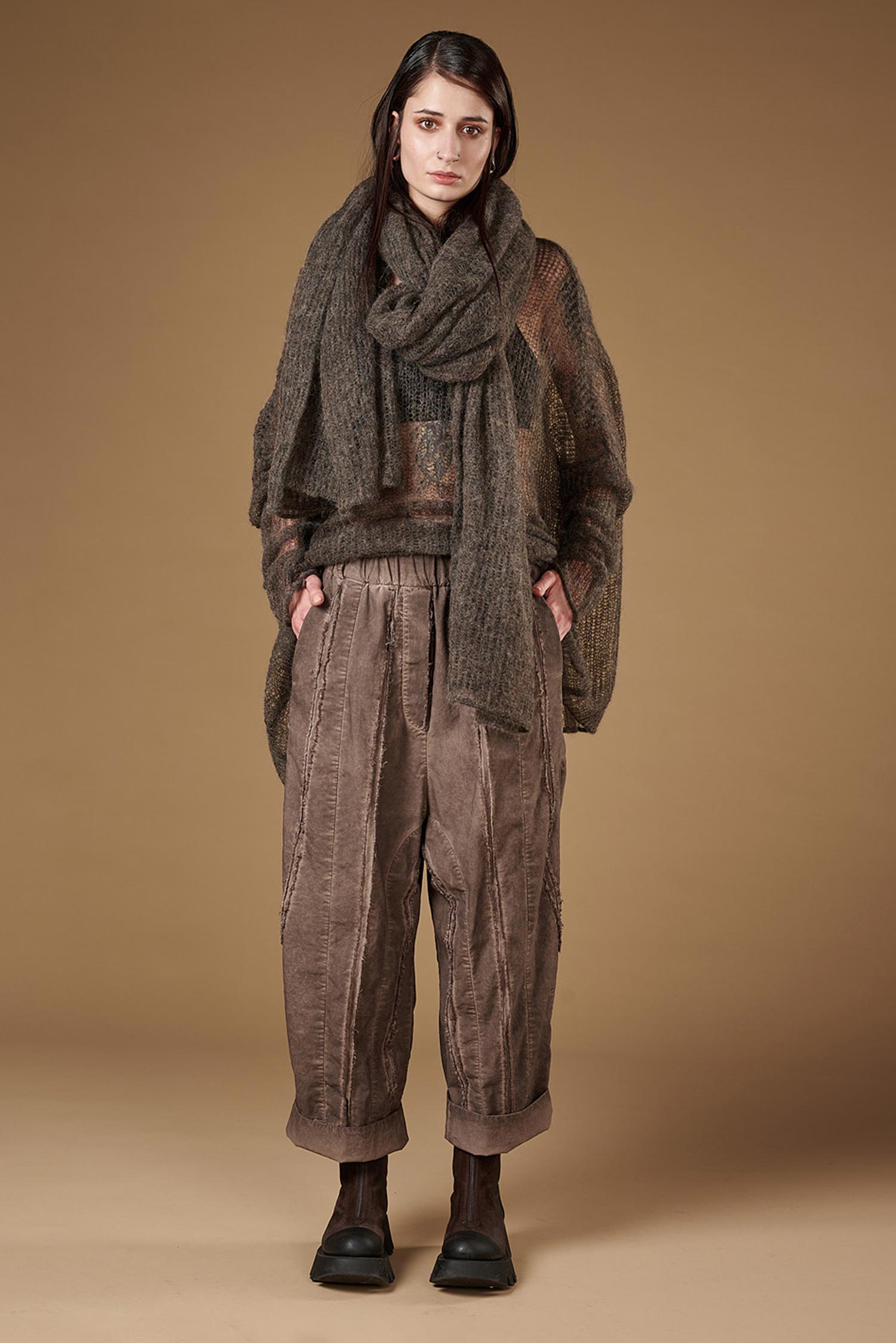 Hose mit Ziernähten - Truffle old dye - Dotto