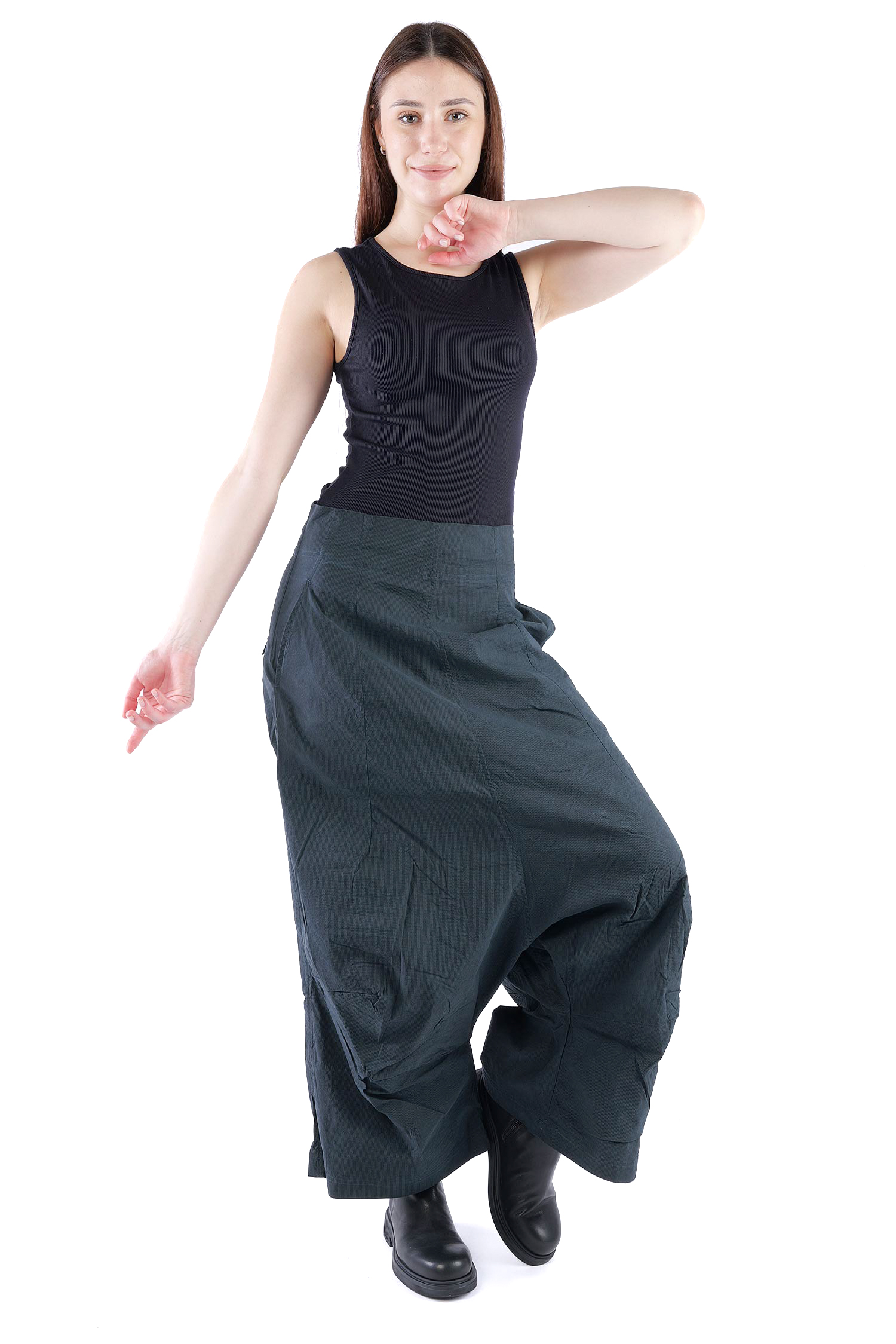 Weite Stretchhose - Petrol cloud - 2261240124