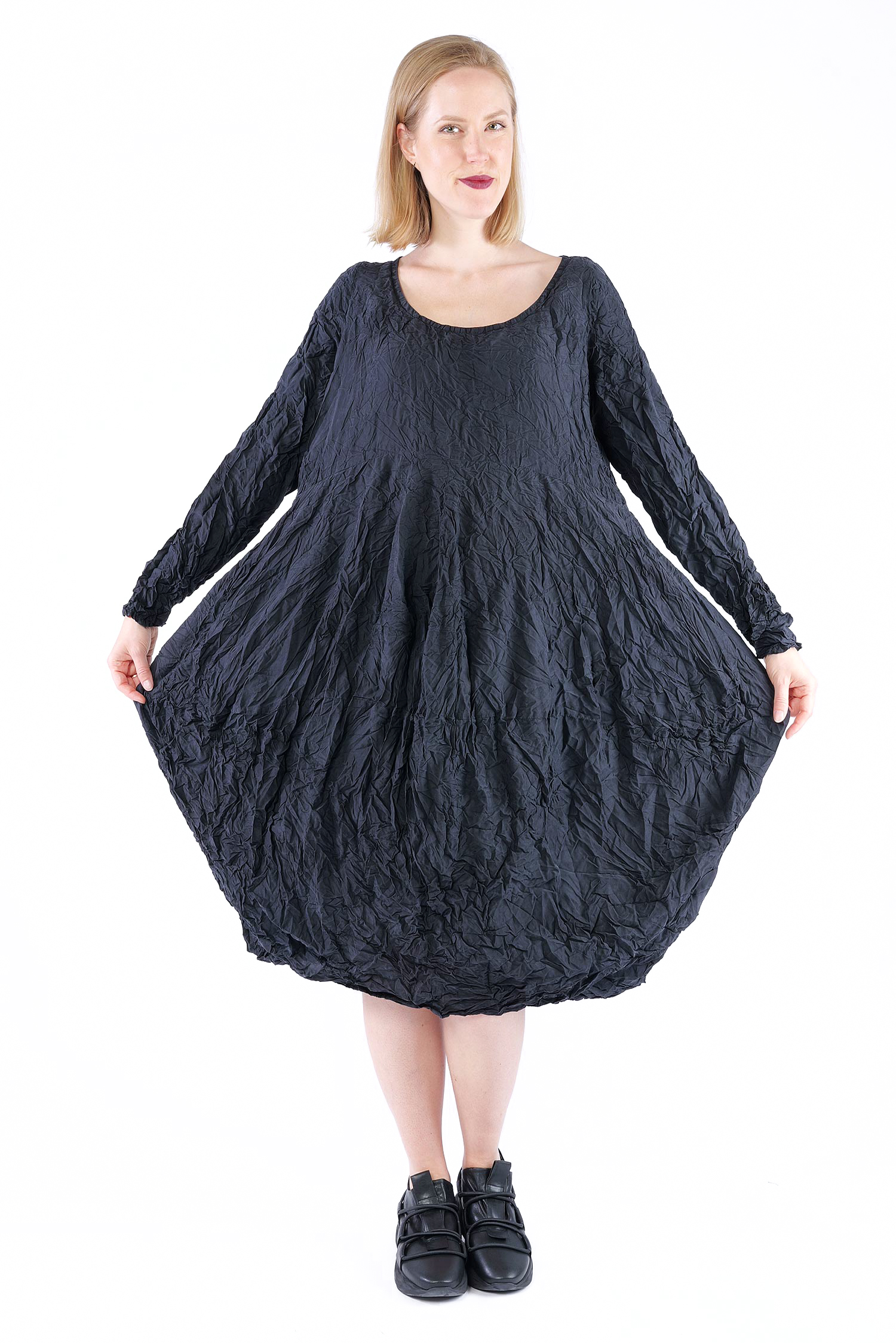 Seidenkleid - Schwarz - Regenknitt