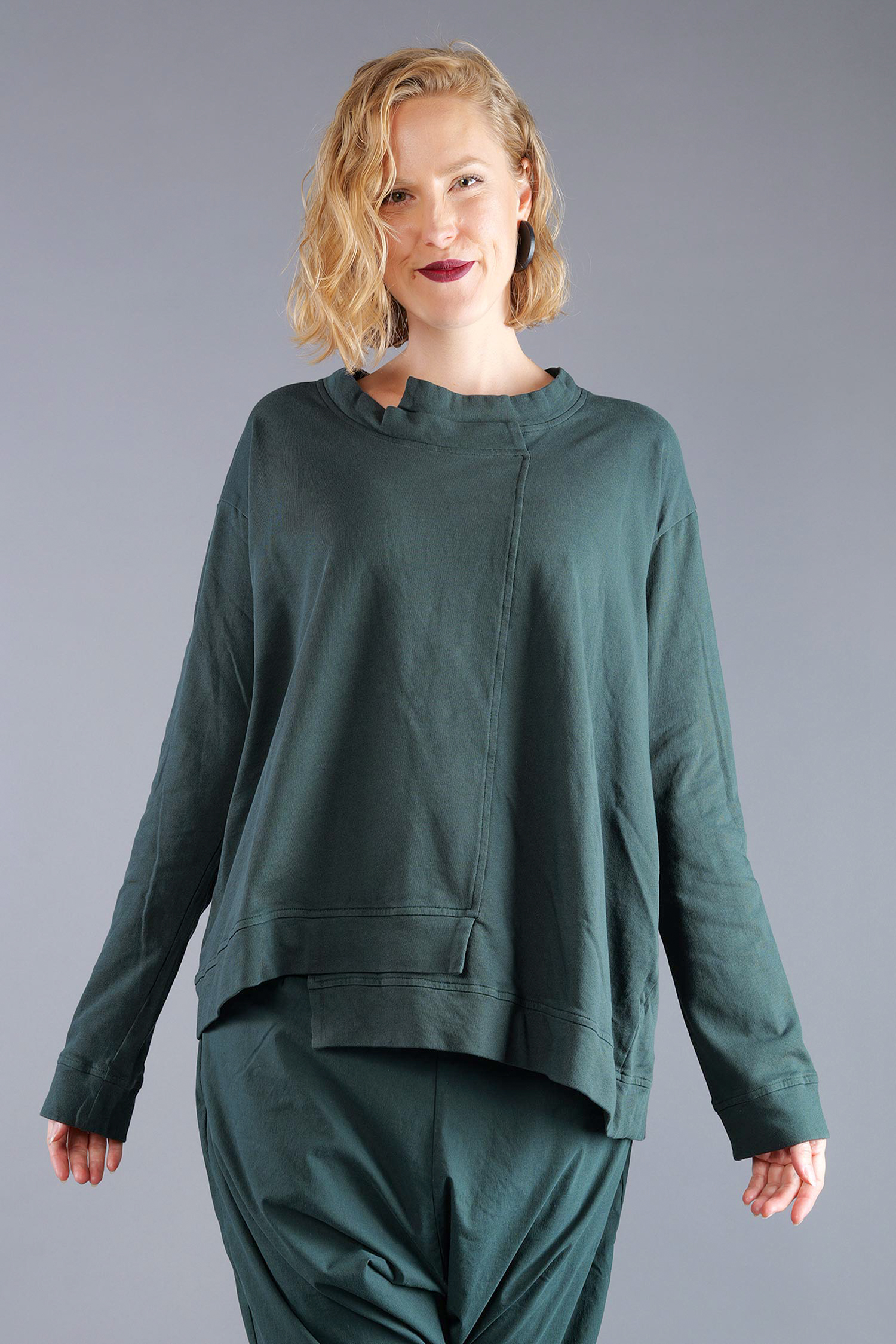 Asymmetrischer Sweater - Forest - 2263290501
