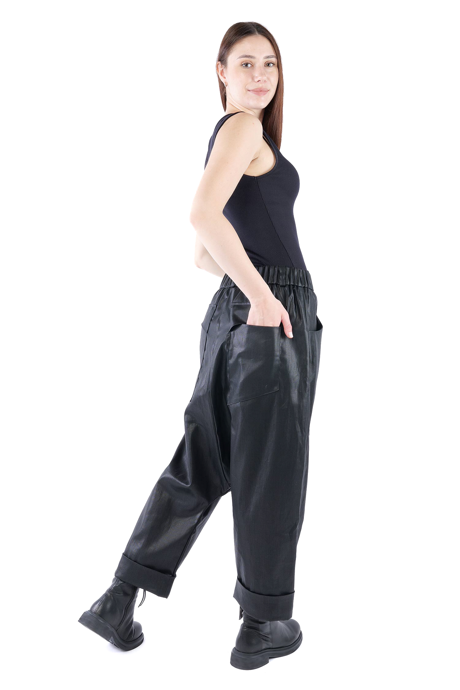 Coated pants - Black coated - Ollo