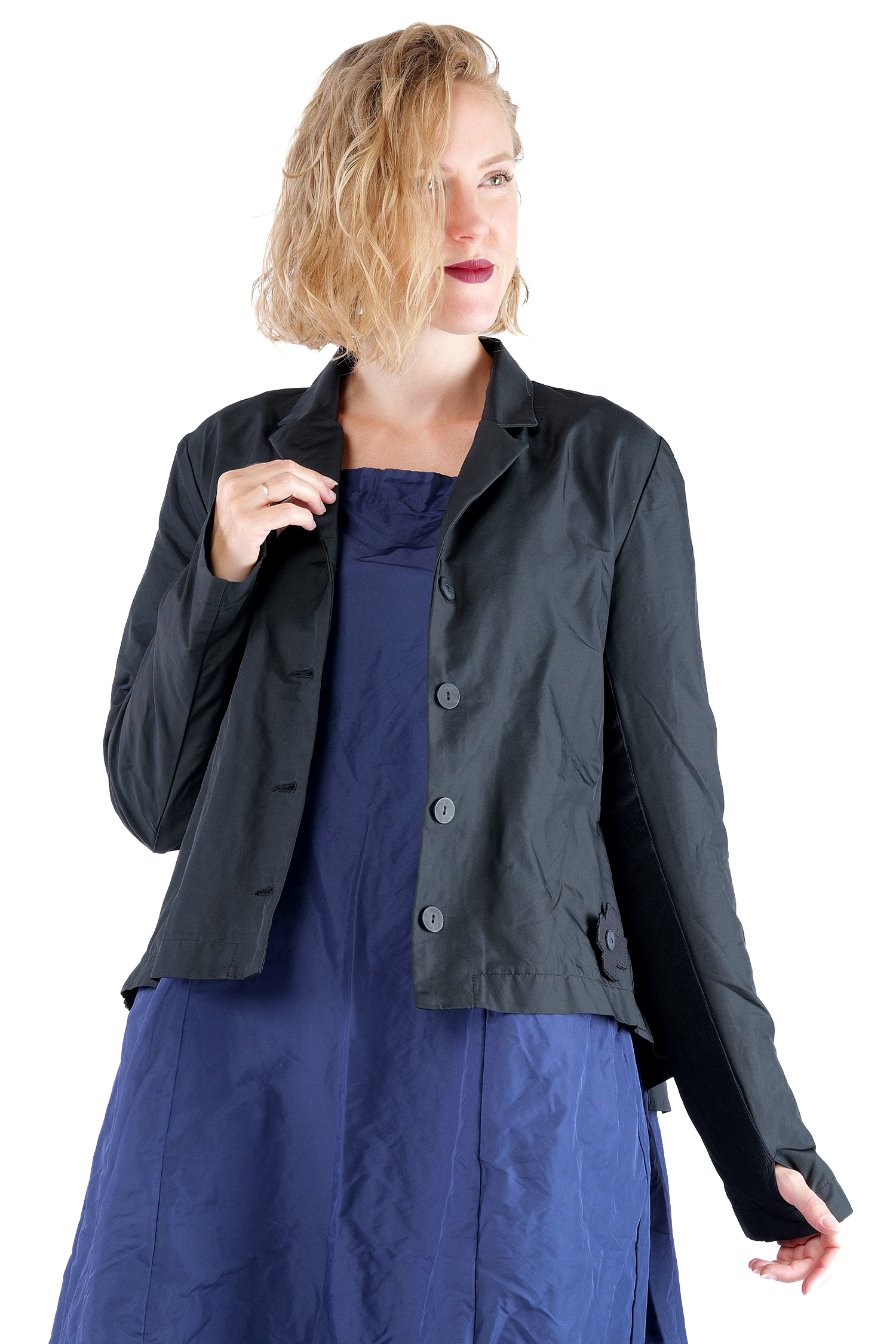 Taftjacke - Schwarz - 8079