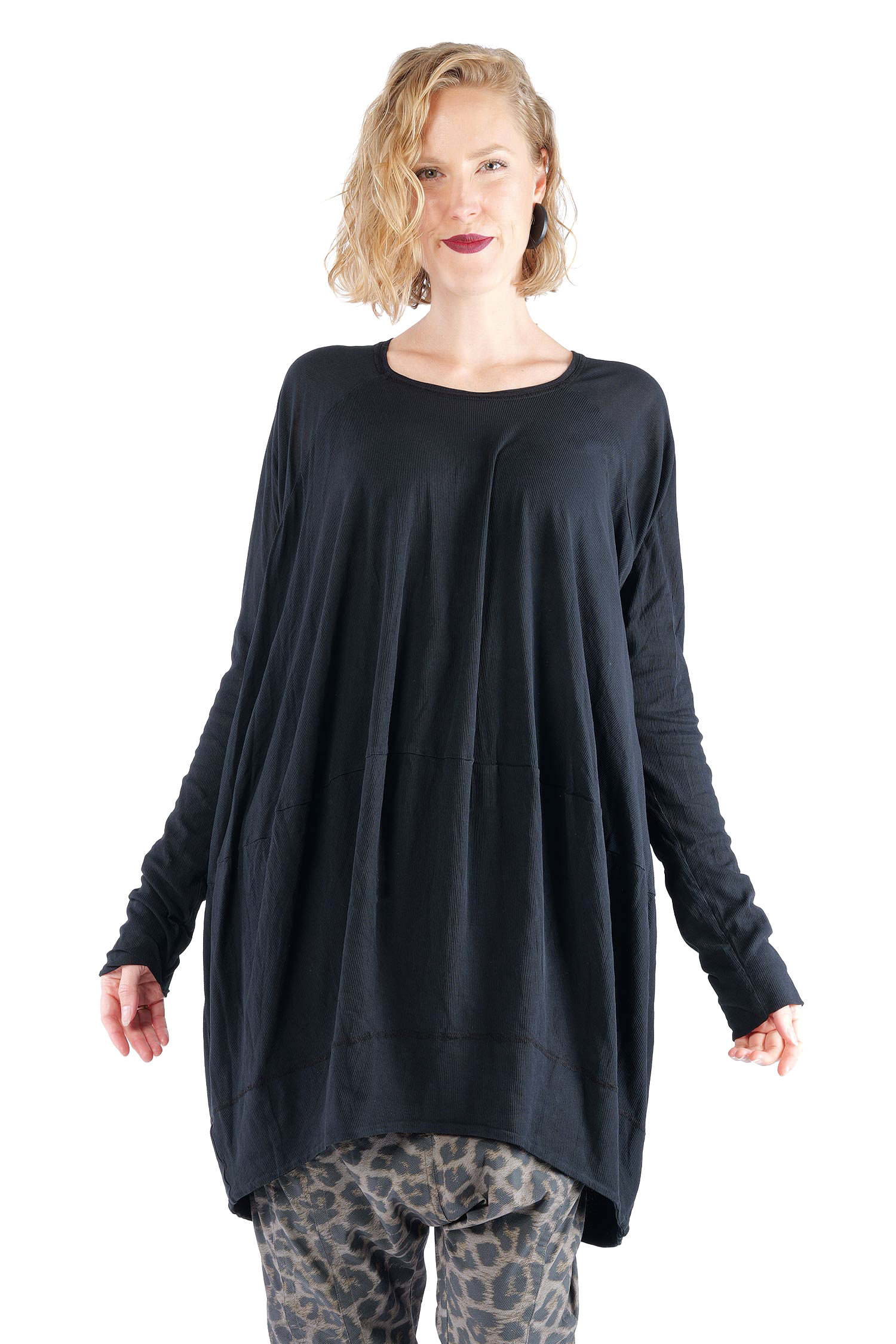 Oversize Tunika - Schwarz - 2261140515