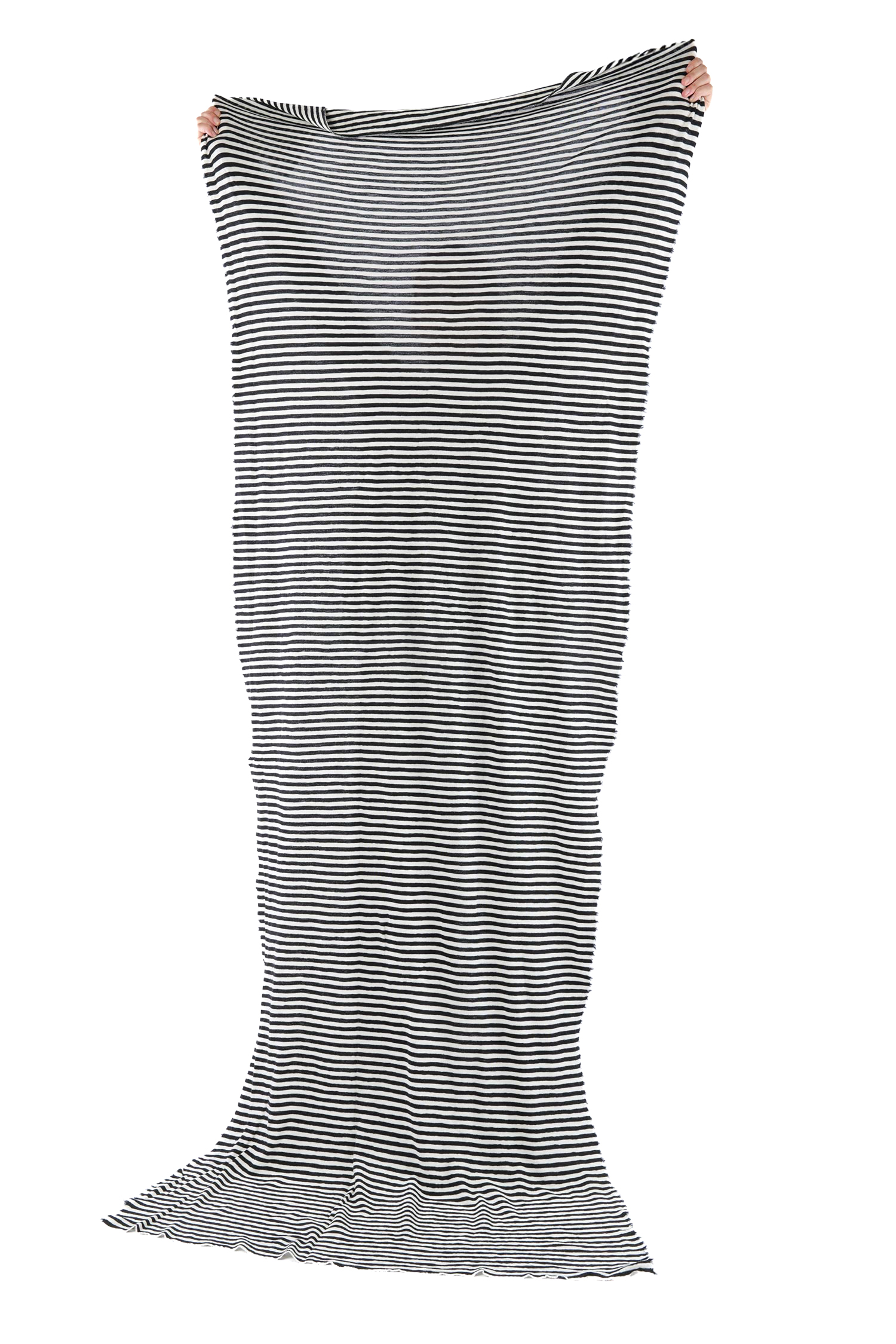 Merino Schal - White/Black schmal - 1030