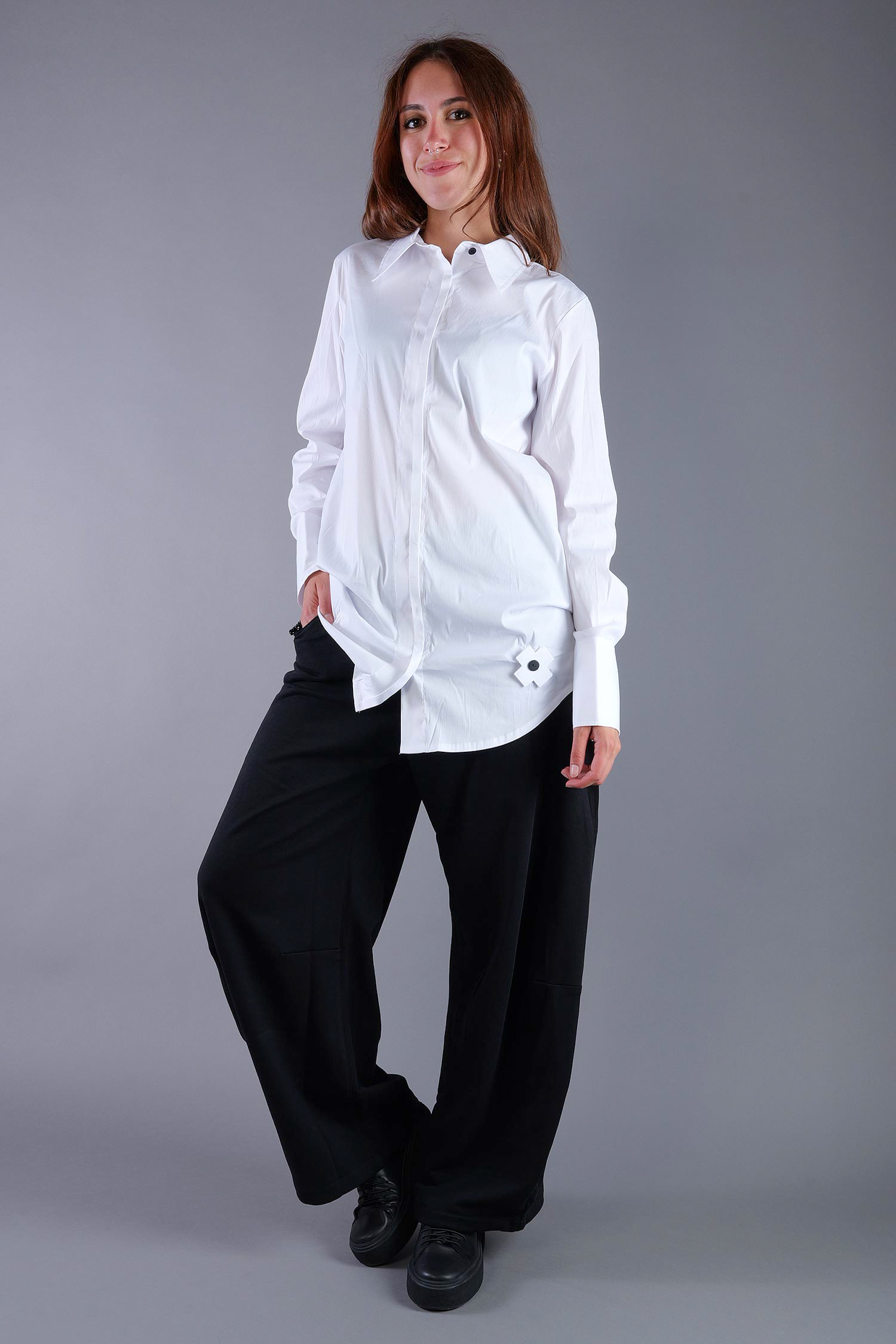 Stretchbluse - White - 4033