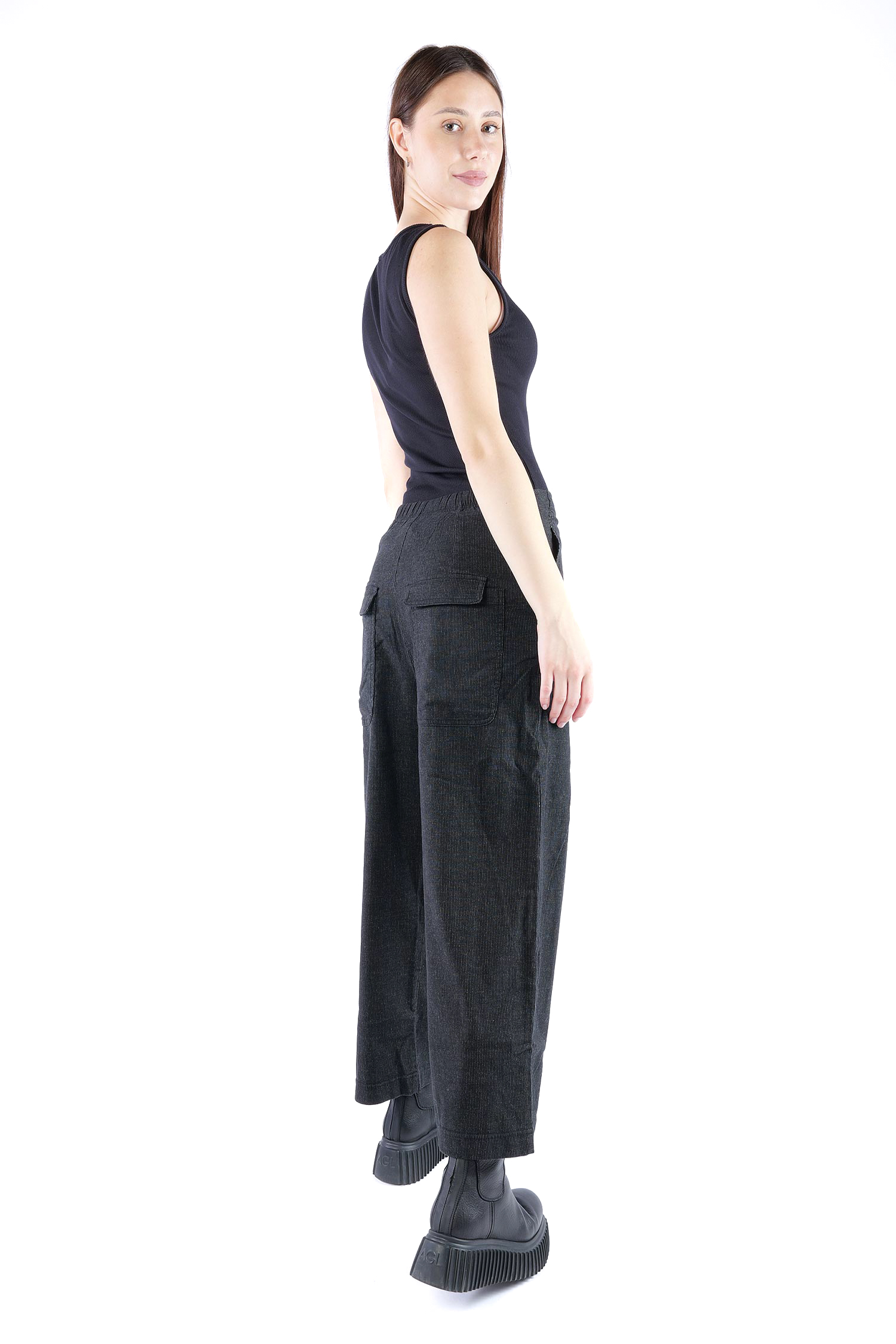 Nadelstreifen Culotte - Black stripe - 2263410104