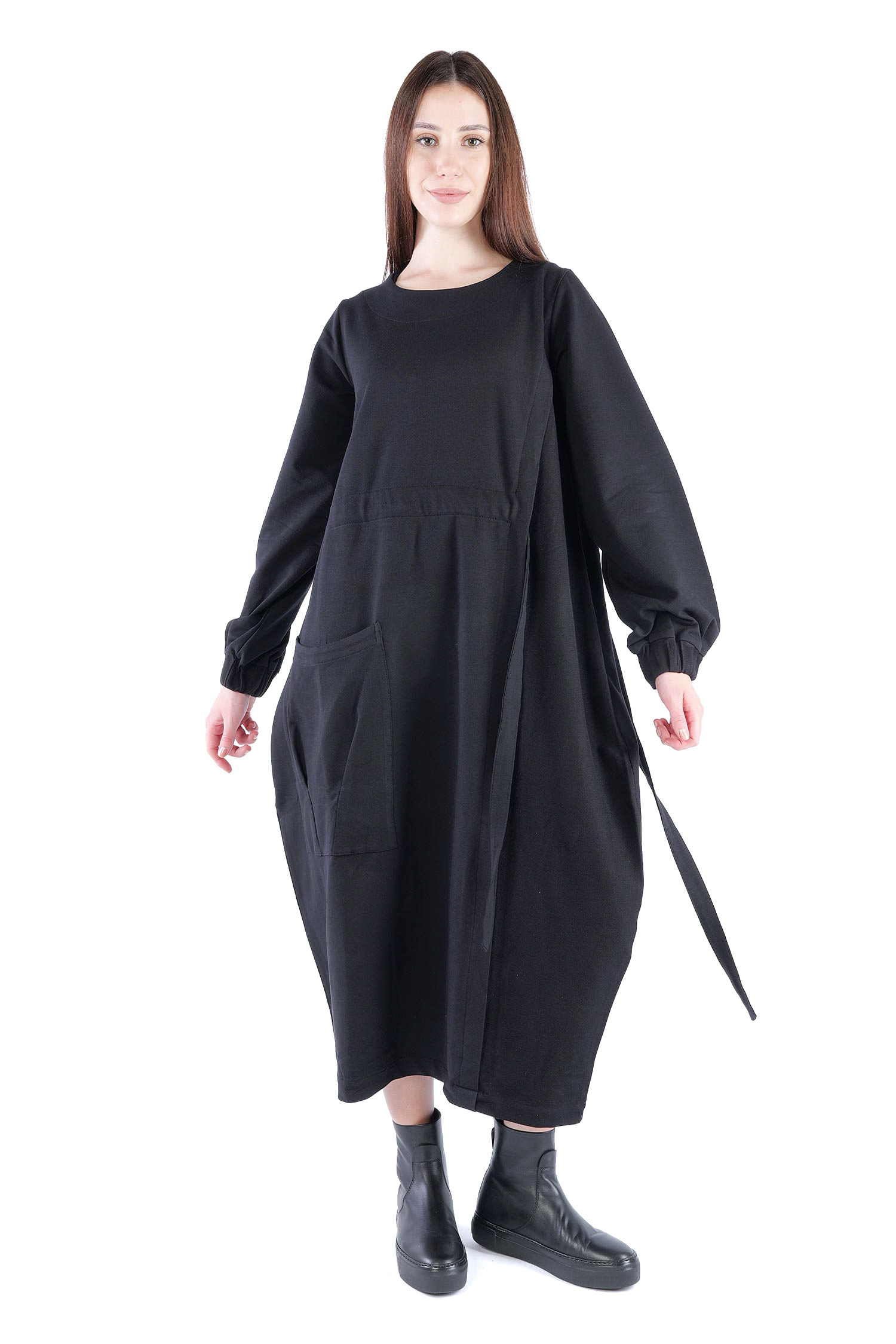 Asymmetrisches Kleid - Schwarz - 26.2-KHF108