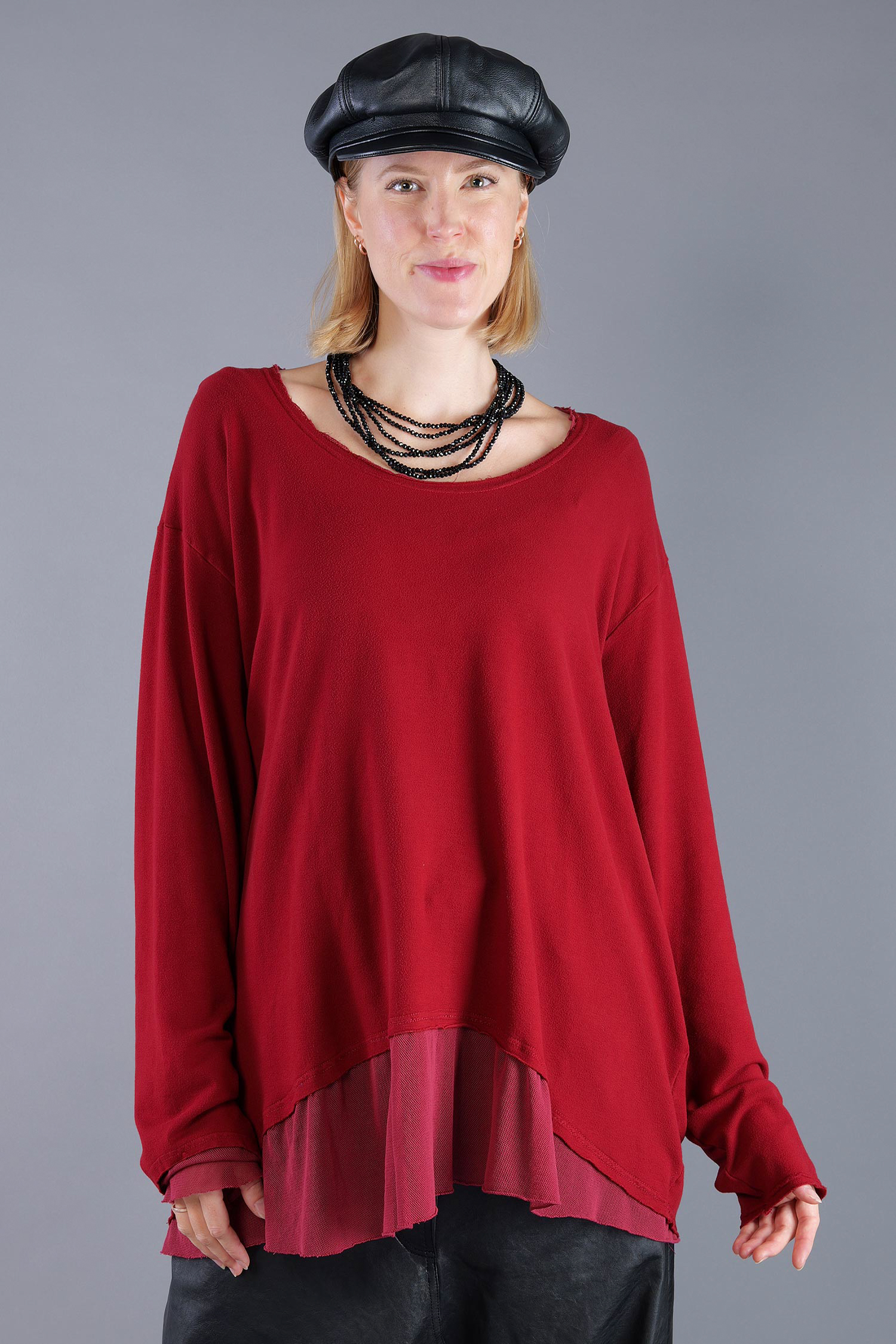 Shirt mit Tüll - Lava - 2263510502