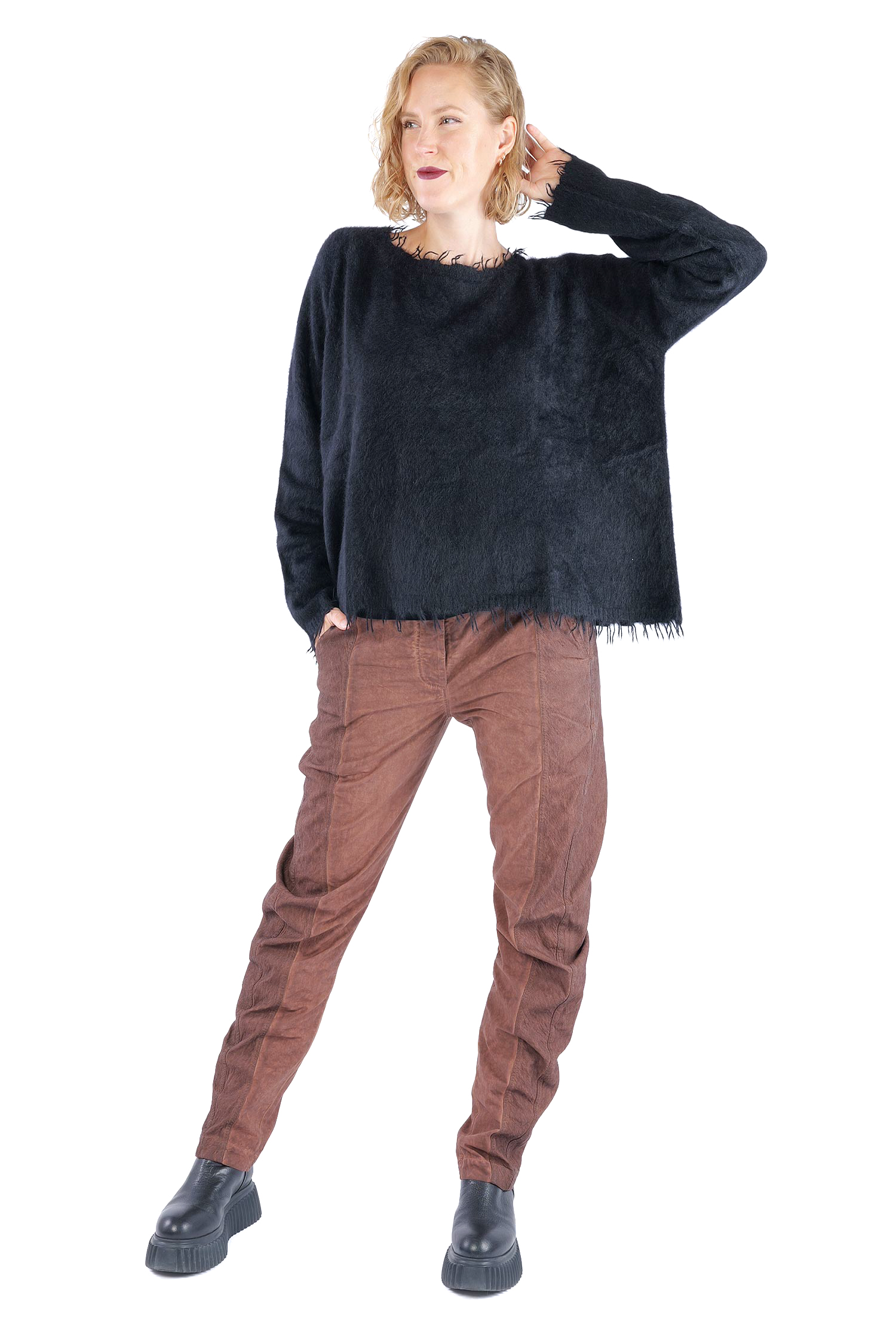 Oversize Strickpullover - Schwarz - 2262440710