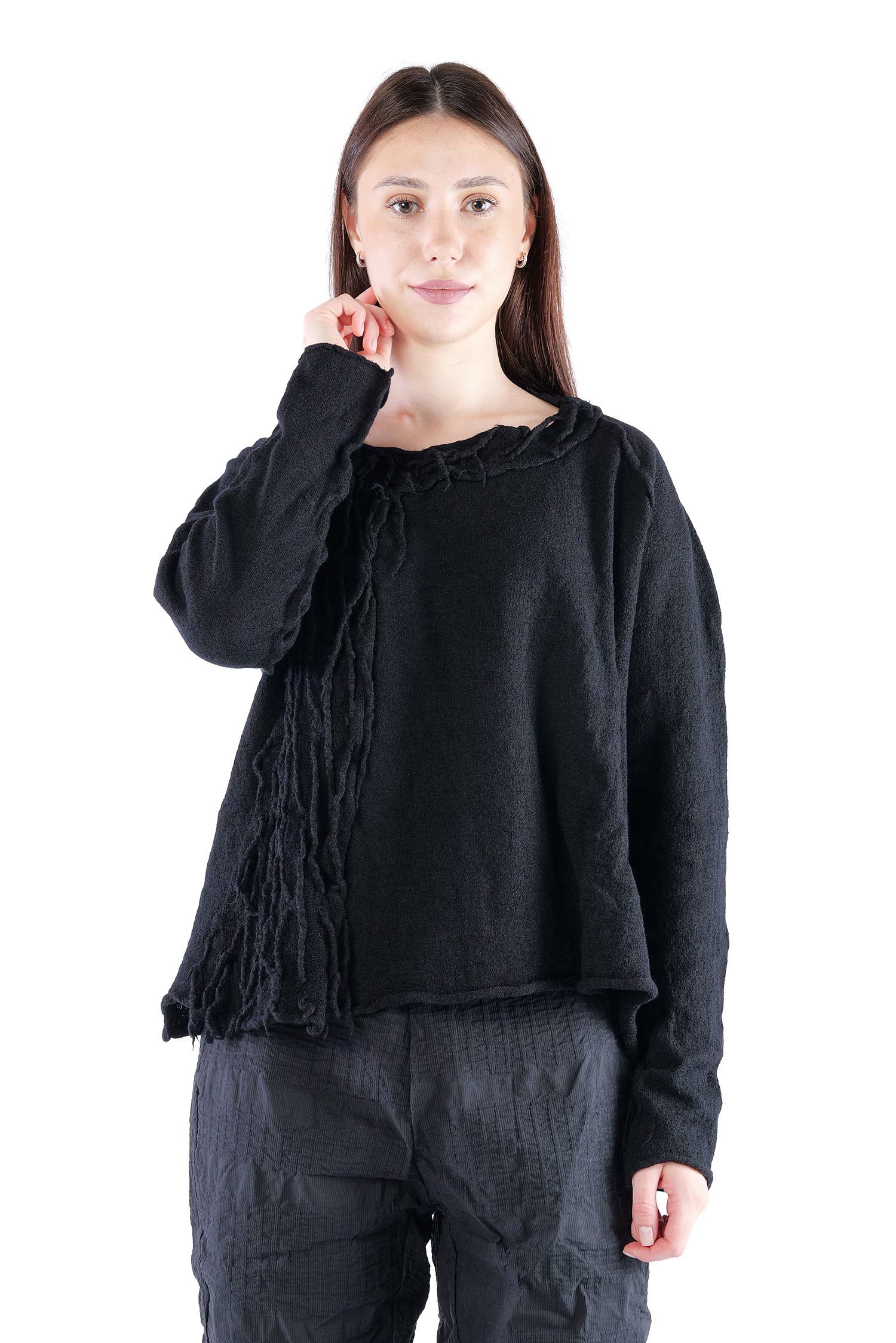 Oversize Wollpullover - Schwarz - 2262680707