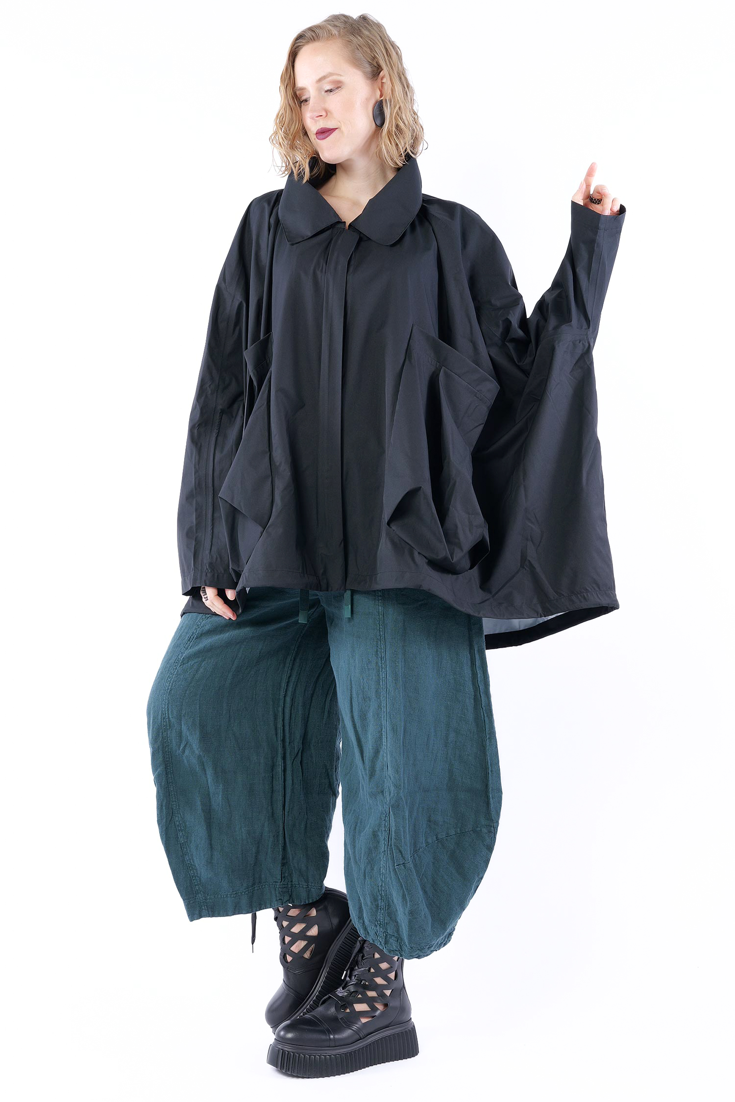 Oversize Regenjacke - Schwarz - 1261001114