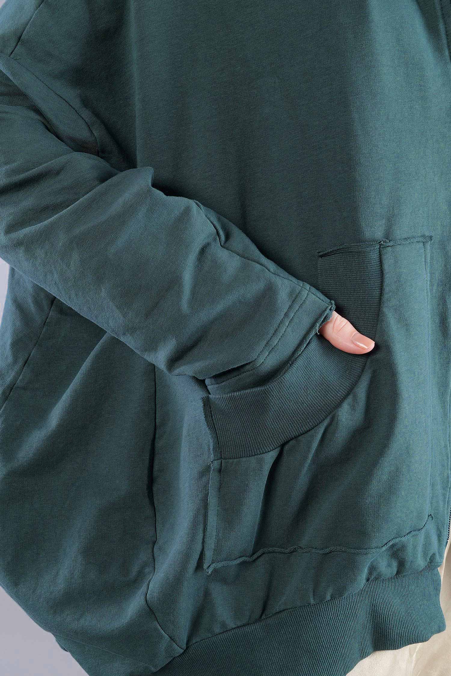 Oversized sweat jacket - Forest - 2263251102