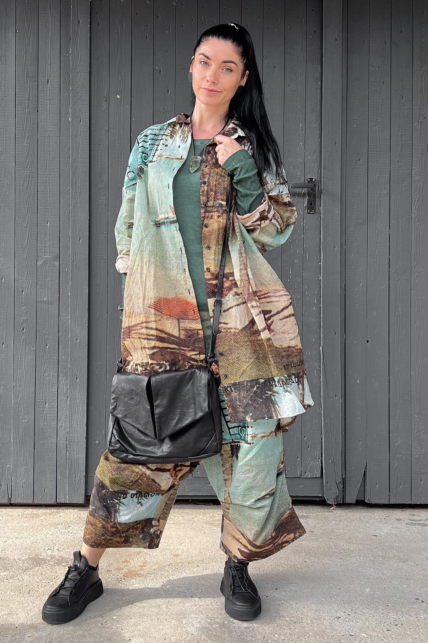 Oversize Bluse - Bermuda 1 print - 2252170902