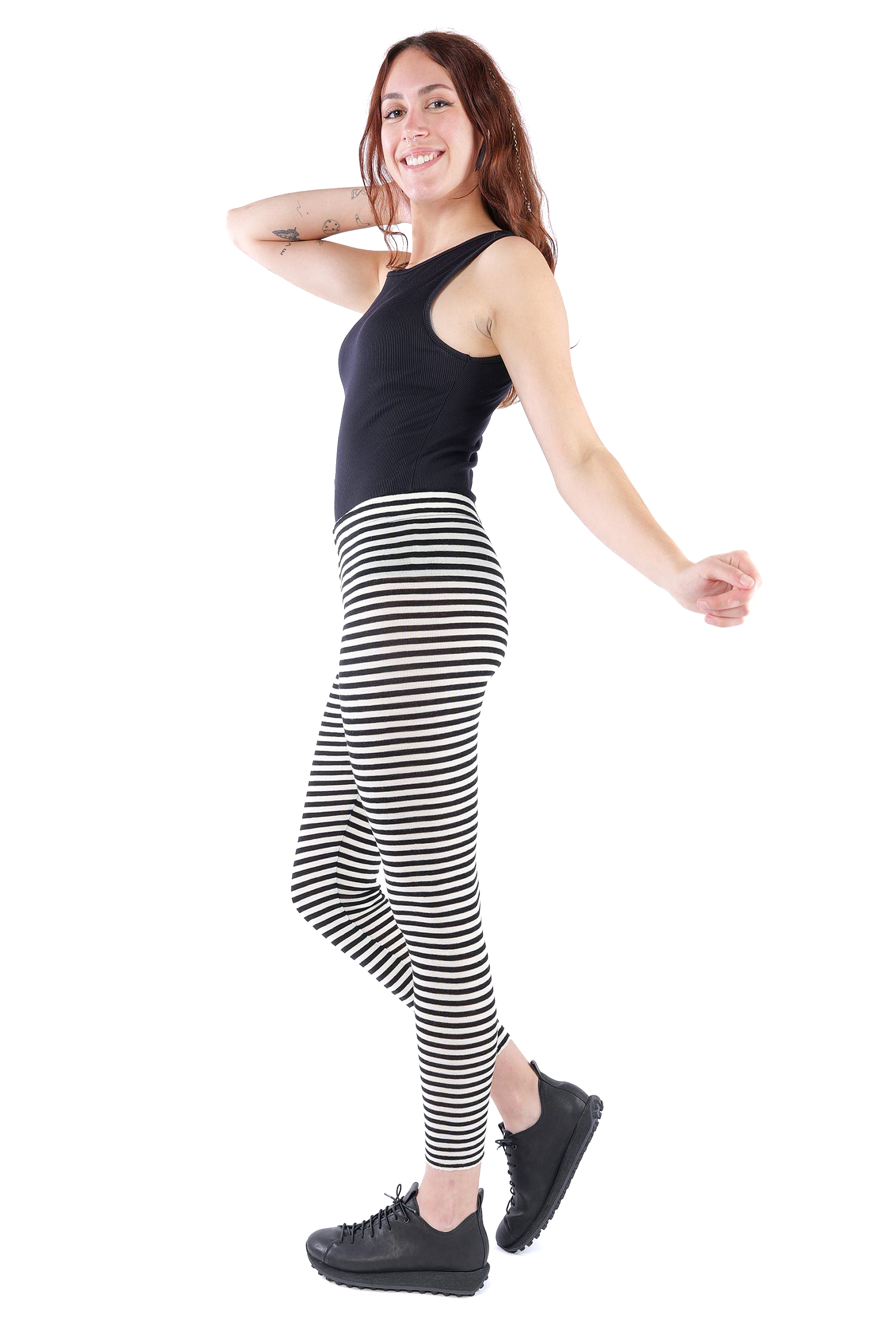Merino leggings - white/black - 3001