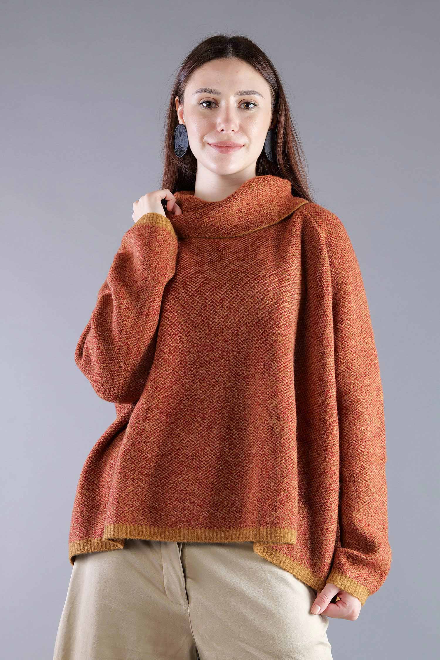 Strickpullover - Bronze lava jacquard - 2263270702